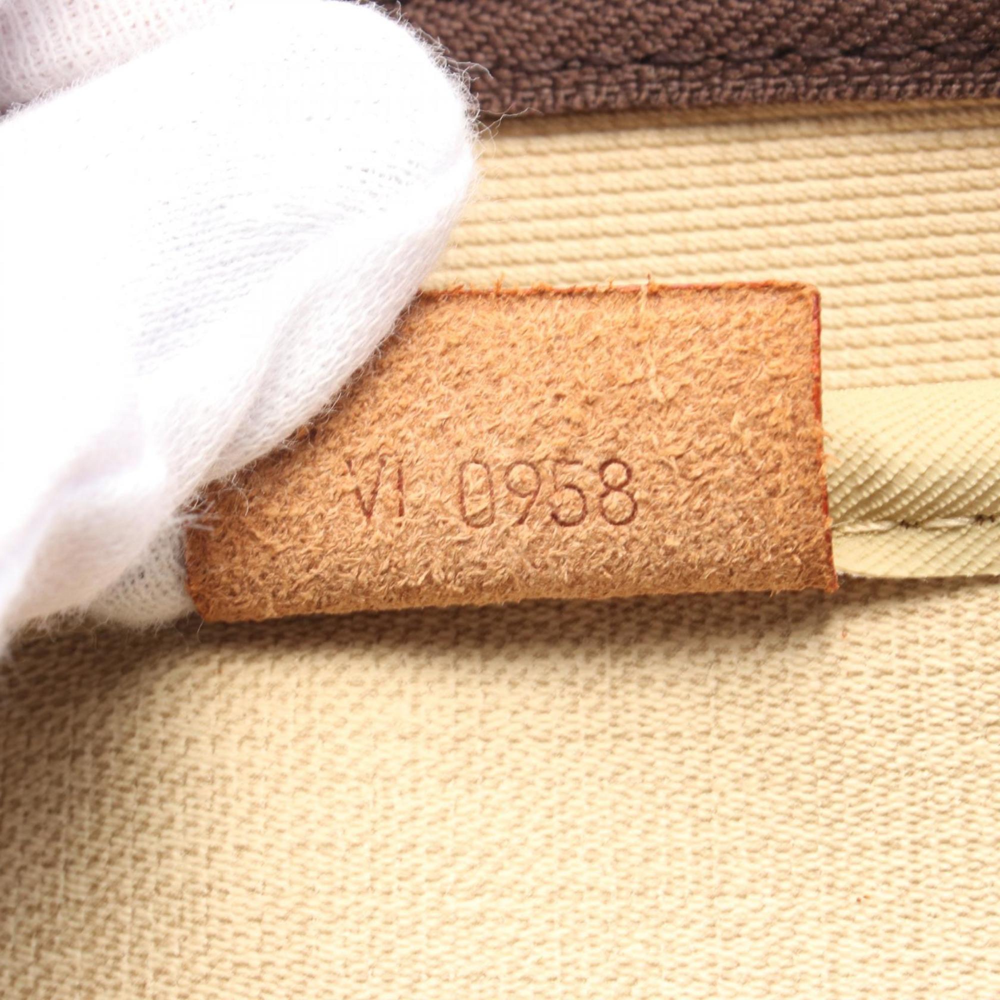 Louis Vuitton Monogram Brown Coated Canvas Leather Handbag