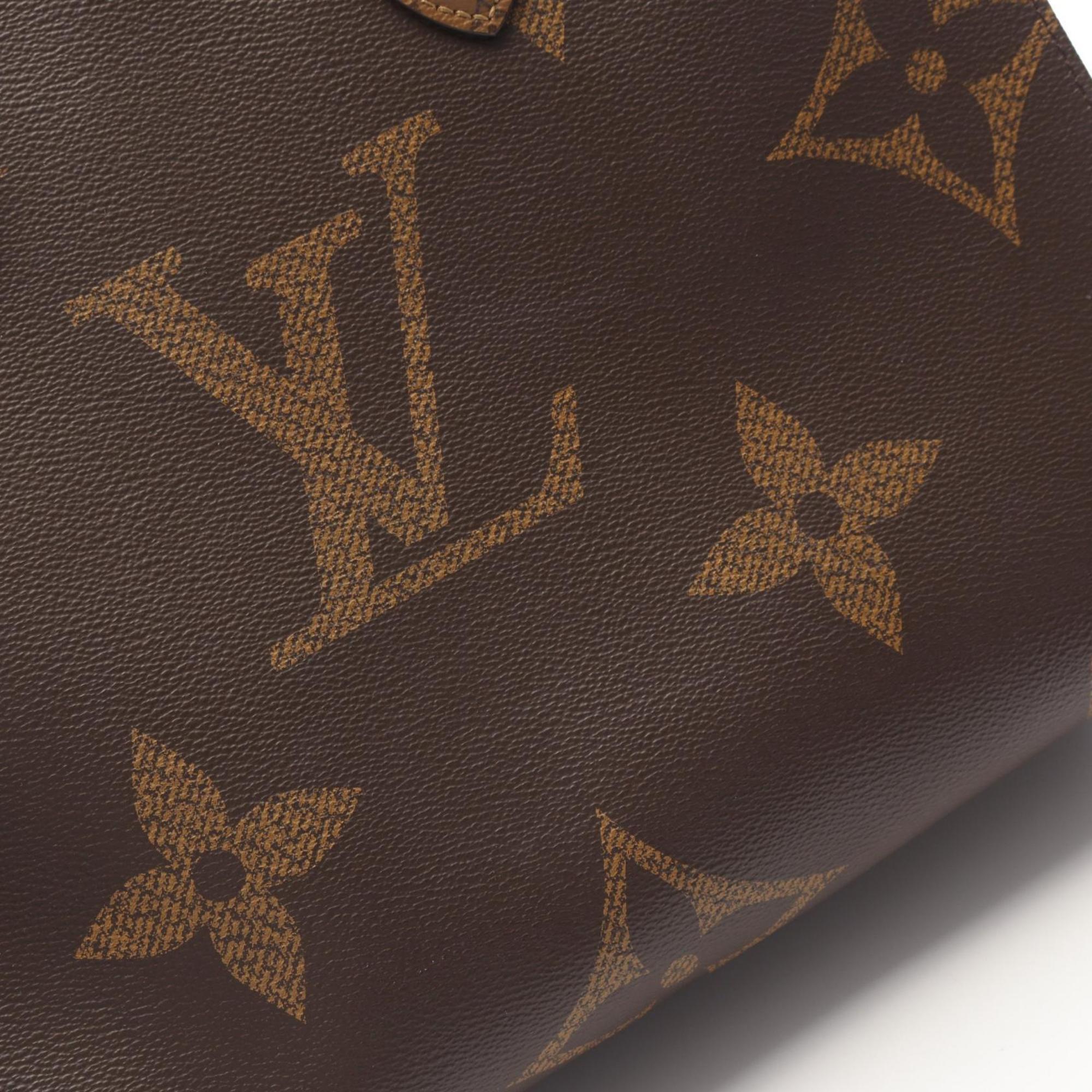 Louis Vuitton Beige Brown Monogram Coated Canvas Tote Bag