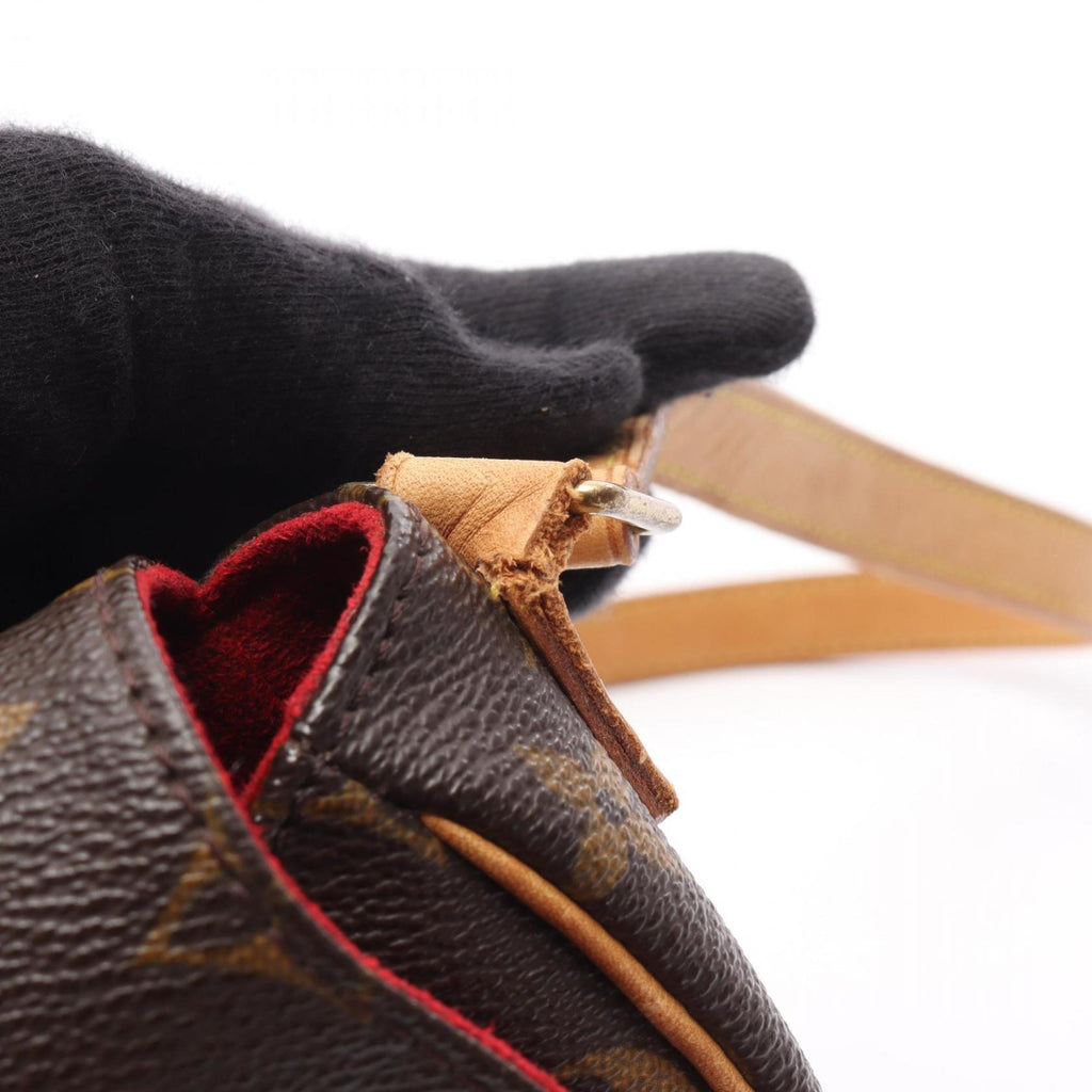 Louis Vuitton Brown Pvc Coated Canvas Leather Shoulder Bag