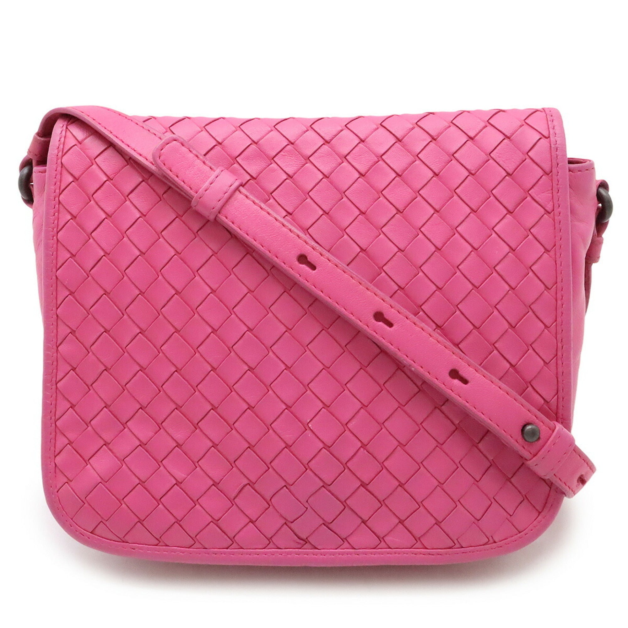 Bottega Veneta Pink Intrecciato Pochette Shoulder Bag