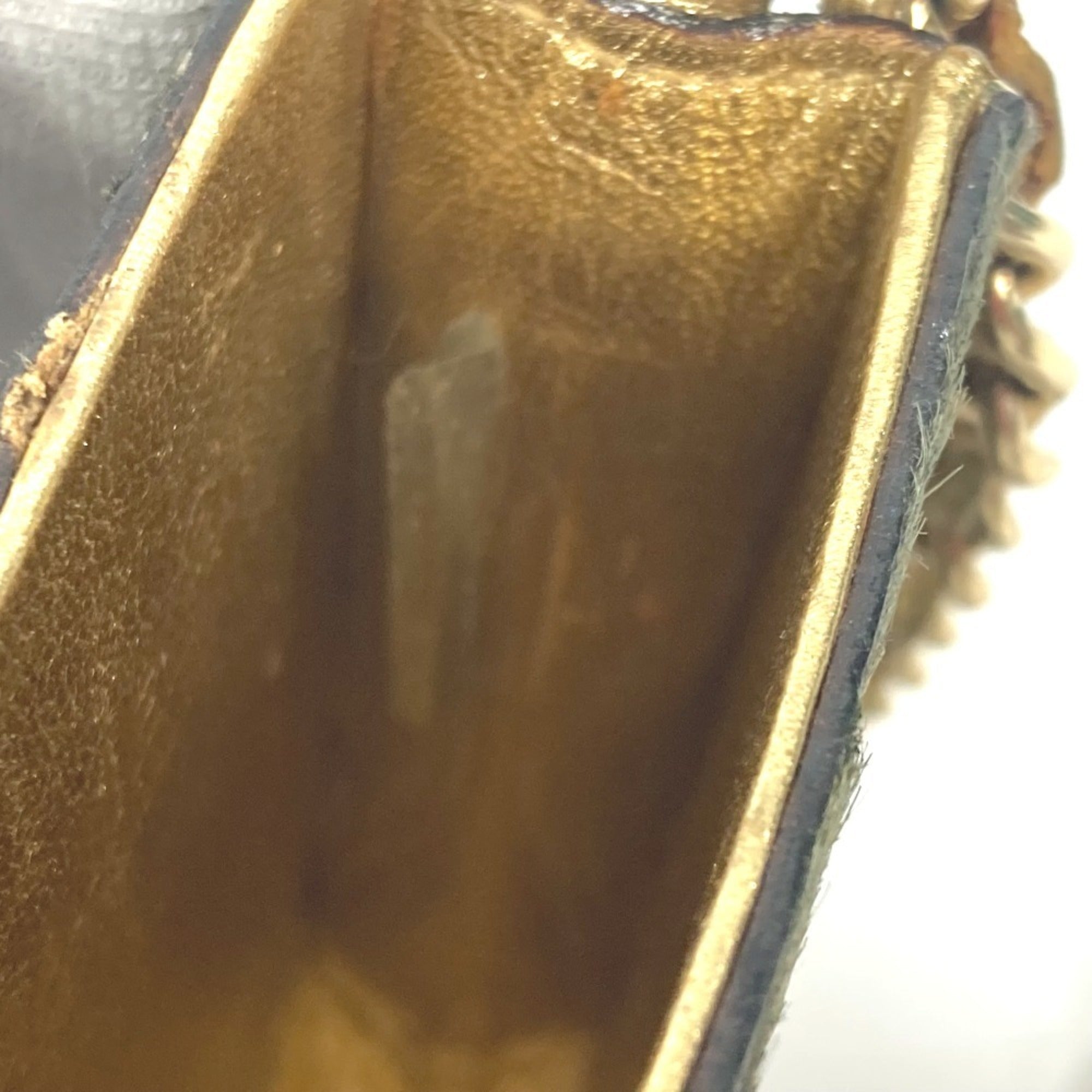 Chanel Gold Khaki Leather Pochette Shoulder Bag