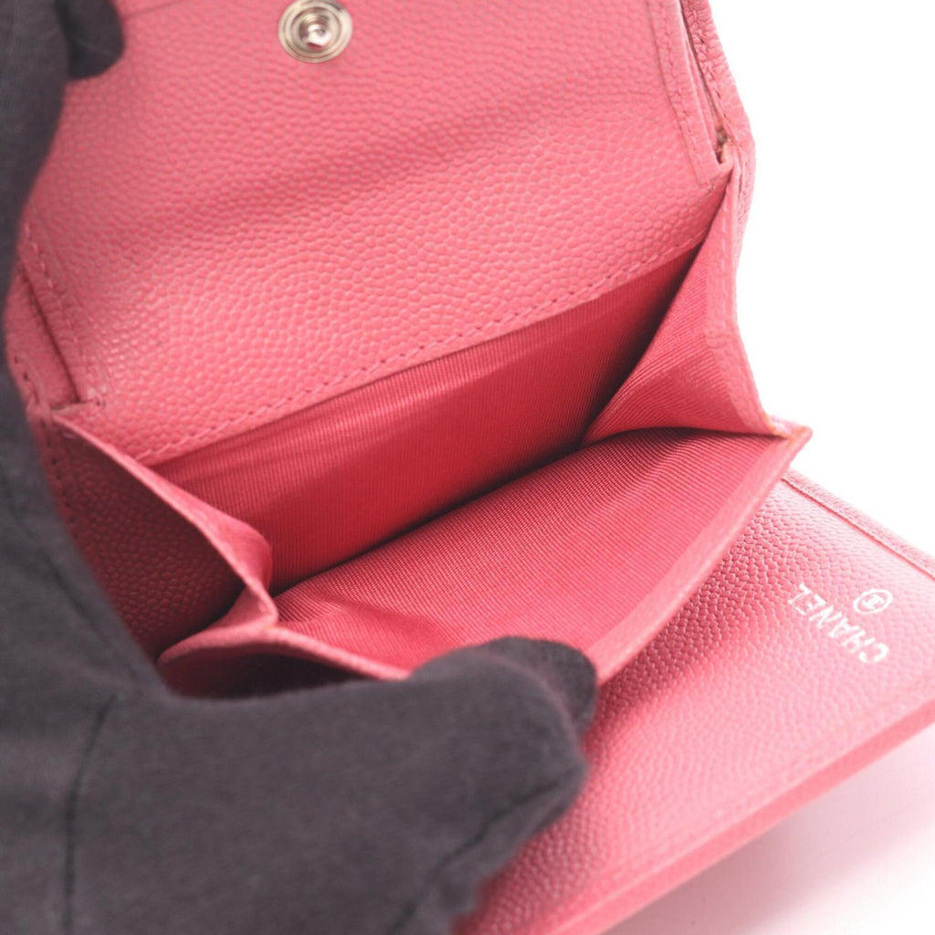 Chanel Pink Grained Calfskin Wallet (Tri-Fold)
