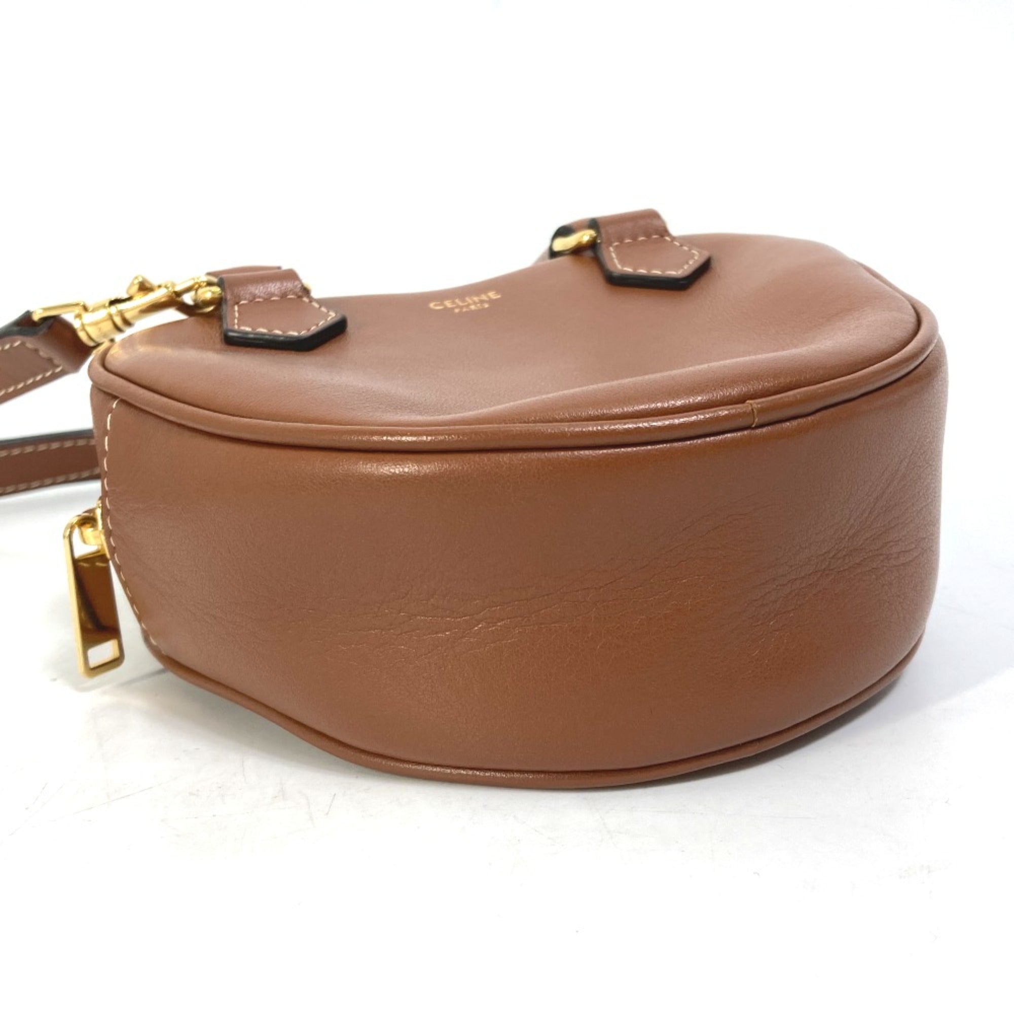 Celine Brown Leather Shoulder Bag