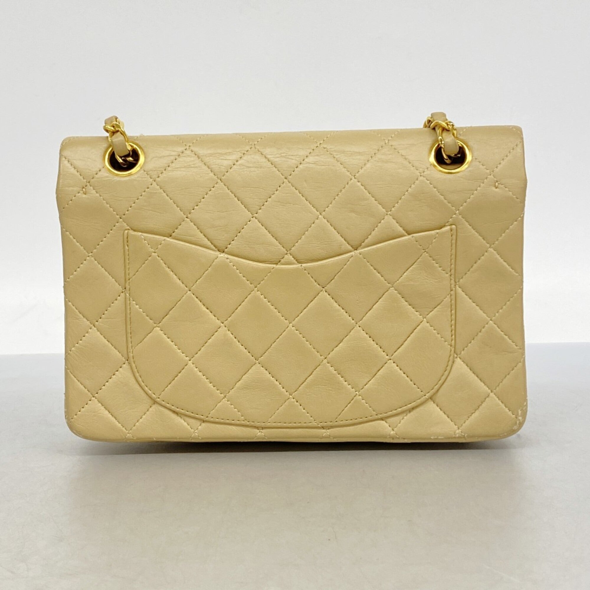 Chanel Beige Leather Shoulder Bag
