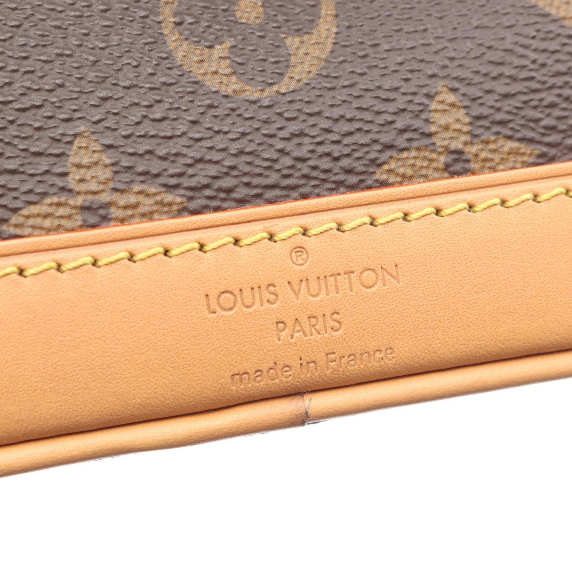 Louis Vuitton Brown Pvc Coated Canvas Leather Handbag