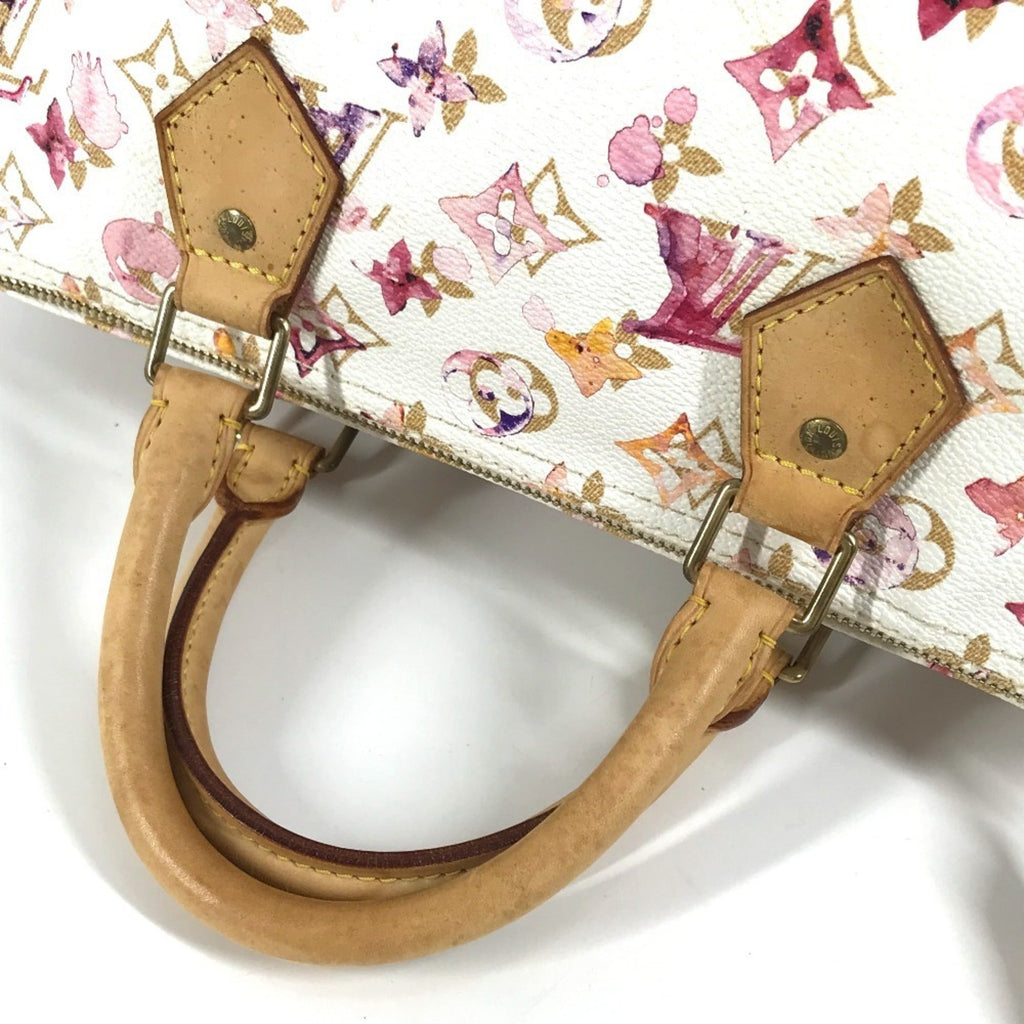 Louis Vuitton Monogram Watercolor Pink White Boston Bag Handbag
