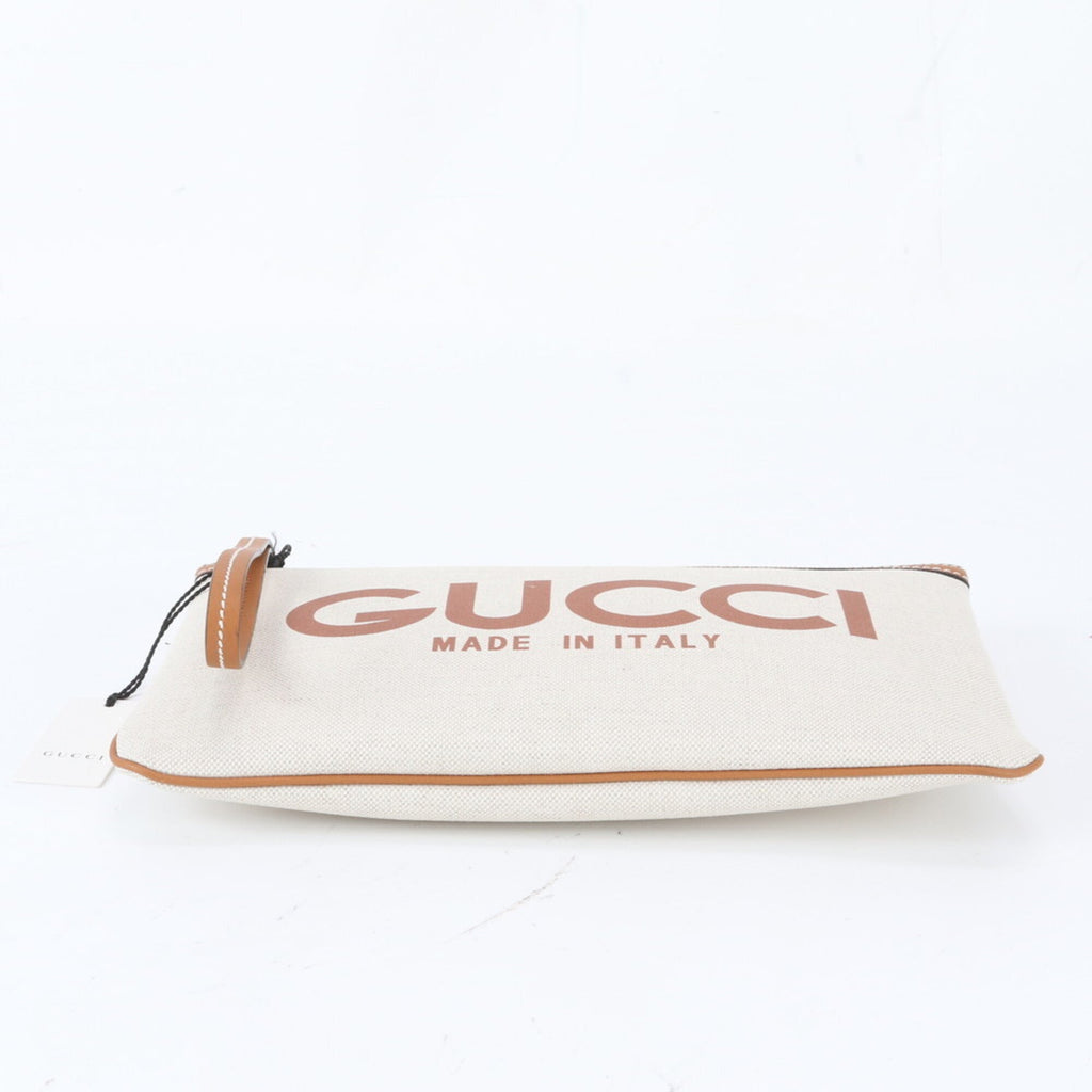 Gucci Beige Leather Canvas Handbag (Pre-Owned)