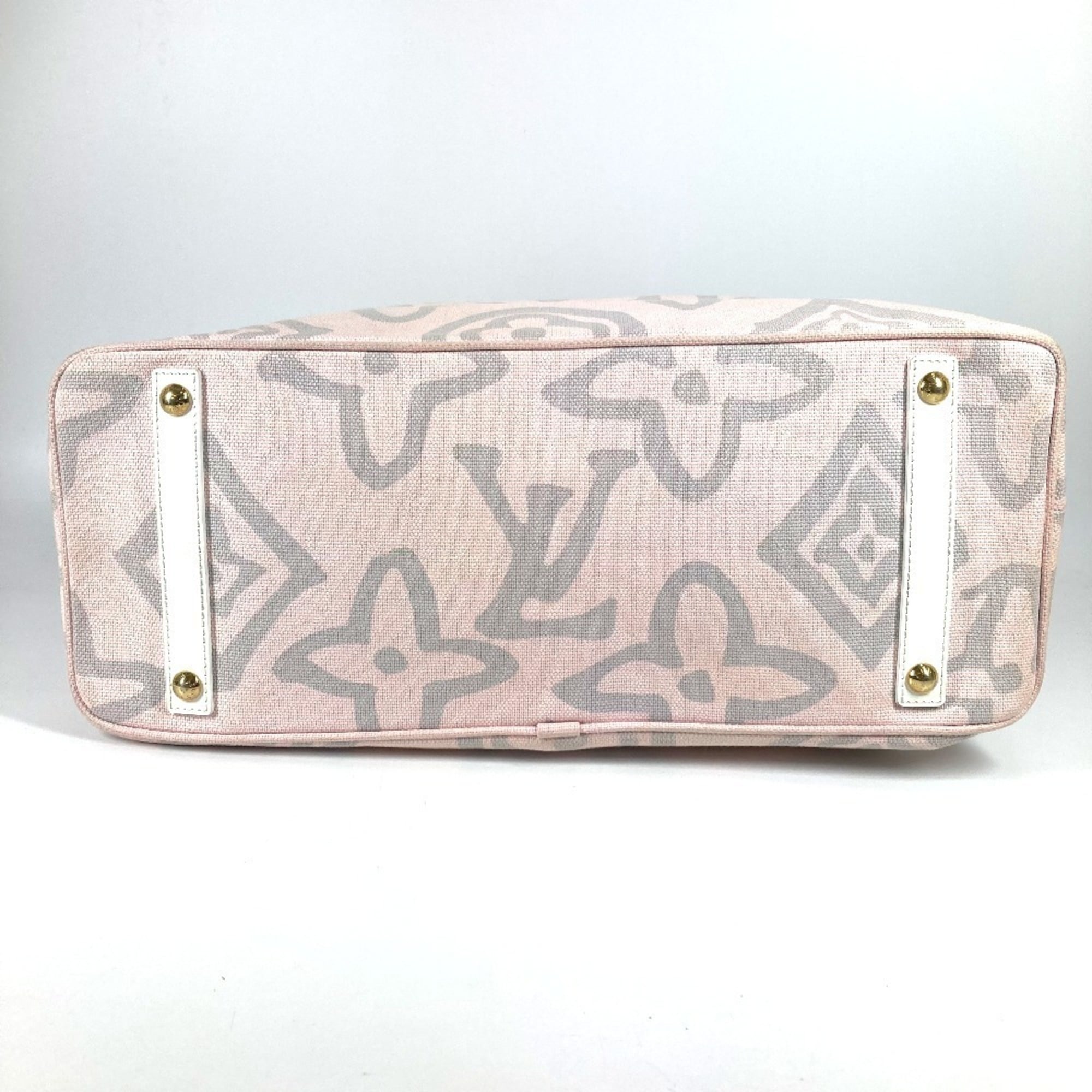 Louis Vuitton Pink Canvas Leather Boston Bag Shoulder Bag Tote Bag