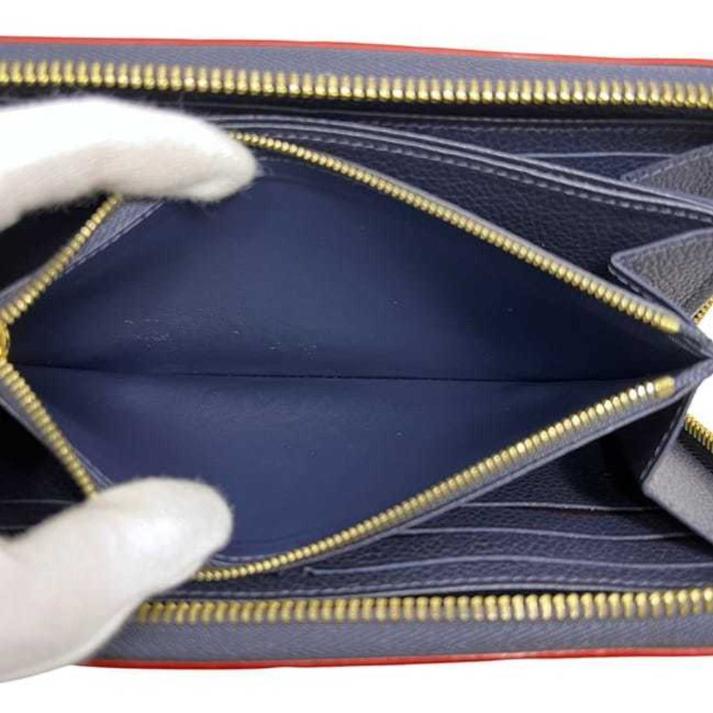Louis Vuitton Monogram Empreinte Marine Rouge Navy Leather Long Wallet