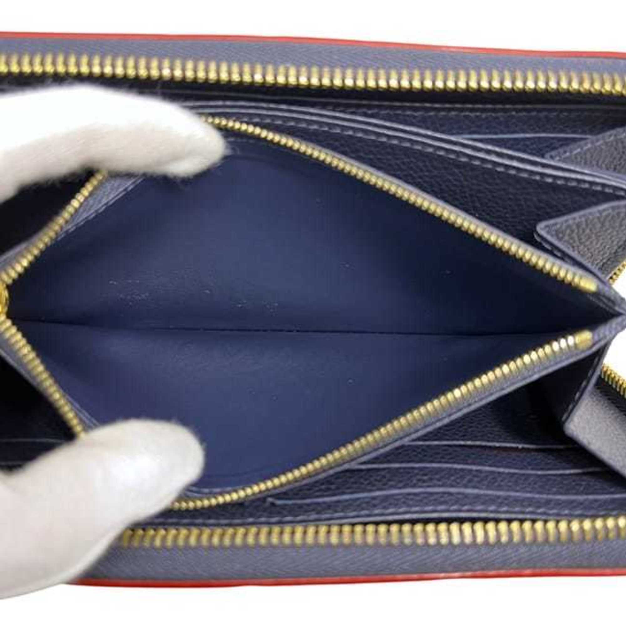 Louis Vuitton Monogram Empreinte Marine Rouge Navy Leather Long Wallet