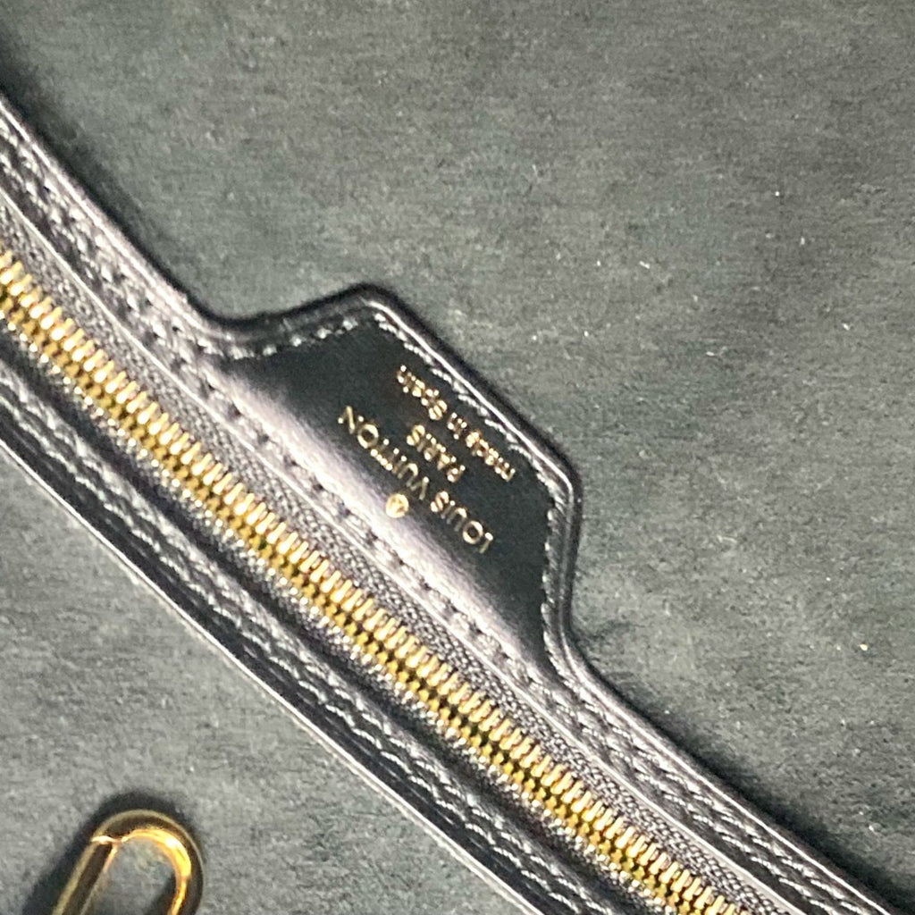 Louis Vuitton Black White Jacquard Leather Shoulder Bag Tote Bag