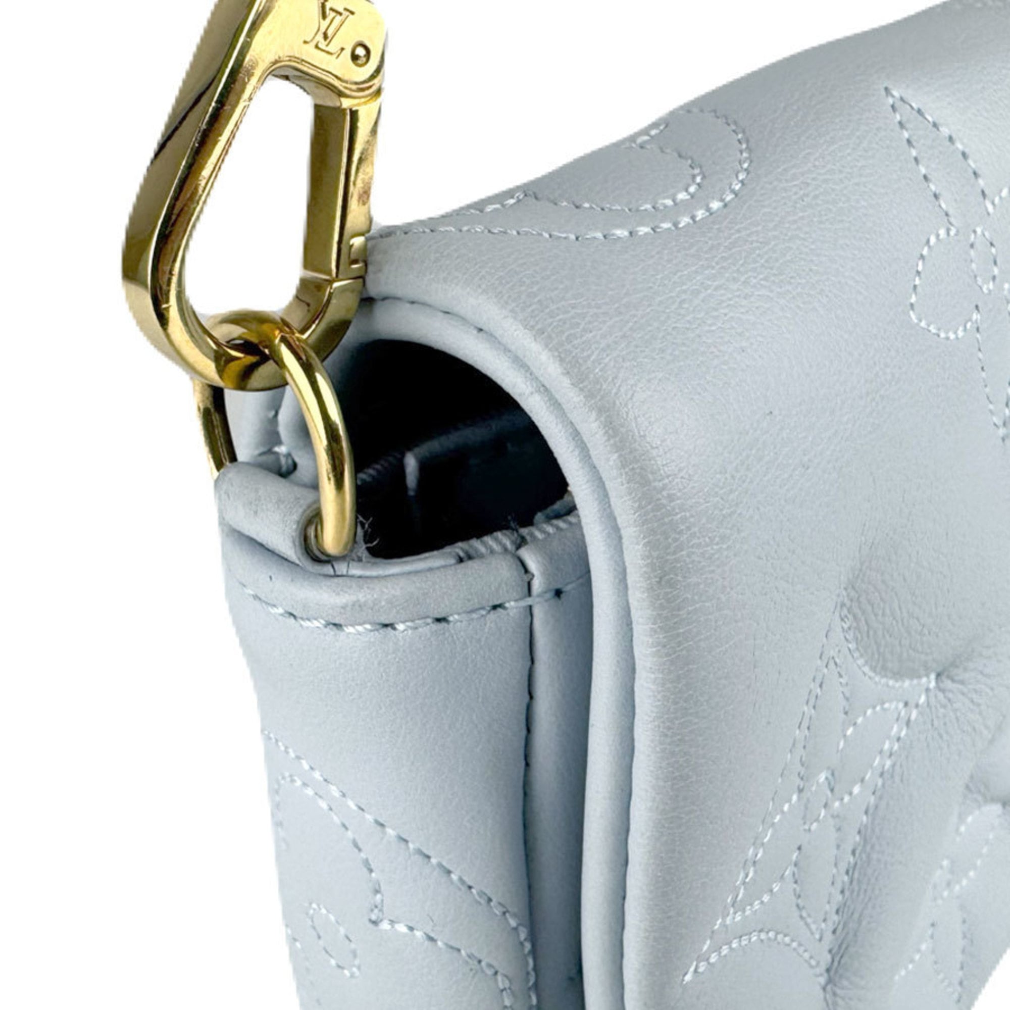 Louis Vuitton Light Blue Leather Handbag