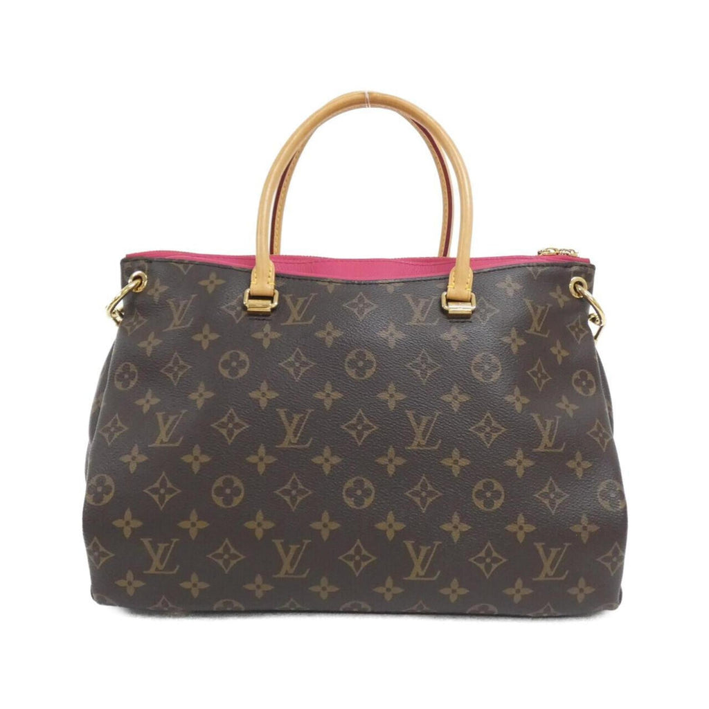 Louis Vuitton Monogram Marron Rose Litchi Coated Canvas Leather Handbag