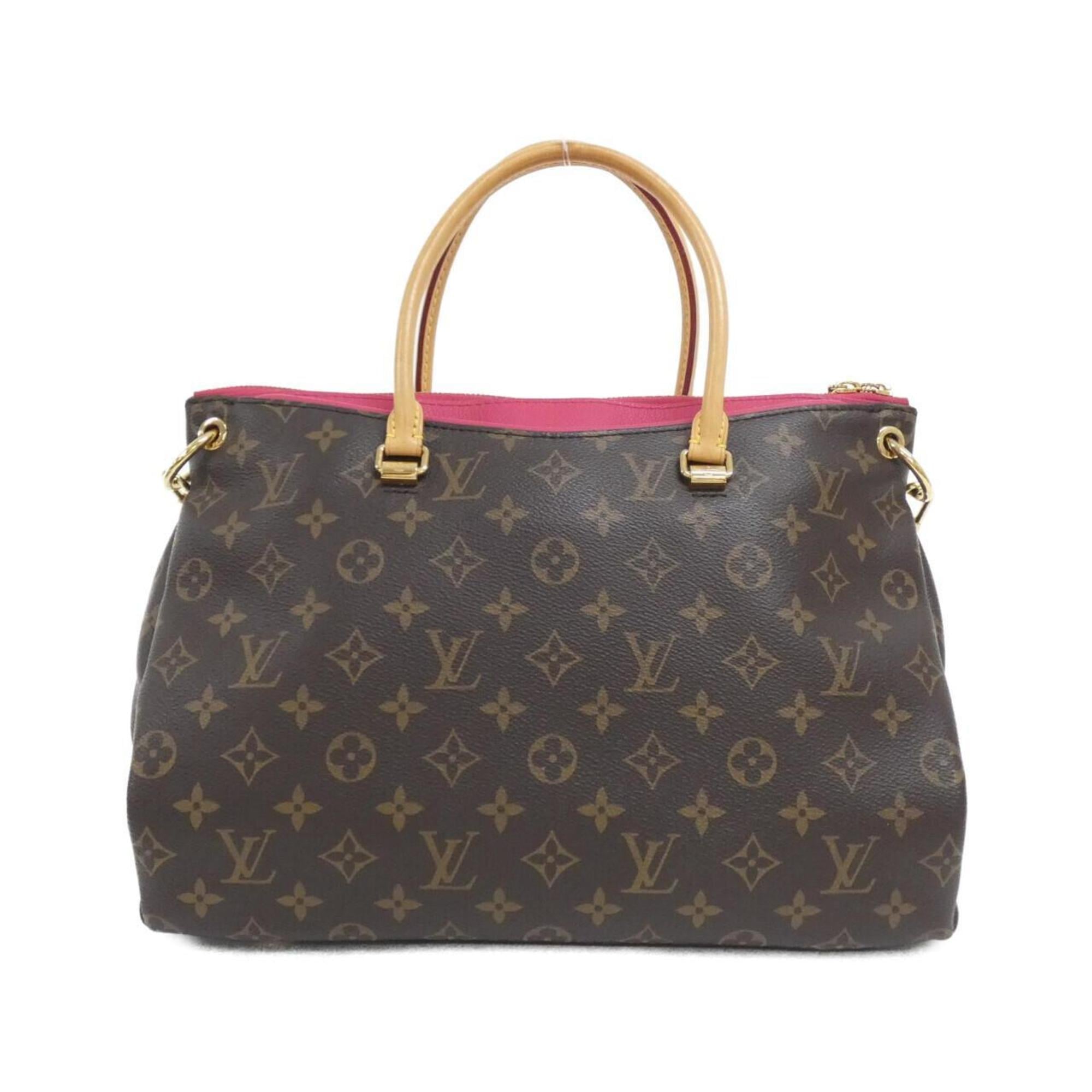 Louis Vuitton Monogram Marron Rose Litchi Coated Canvas Leather Handbag