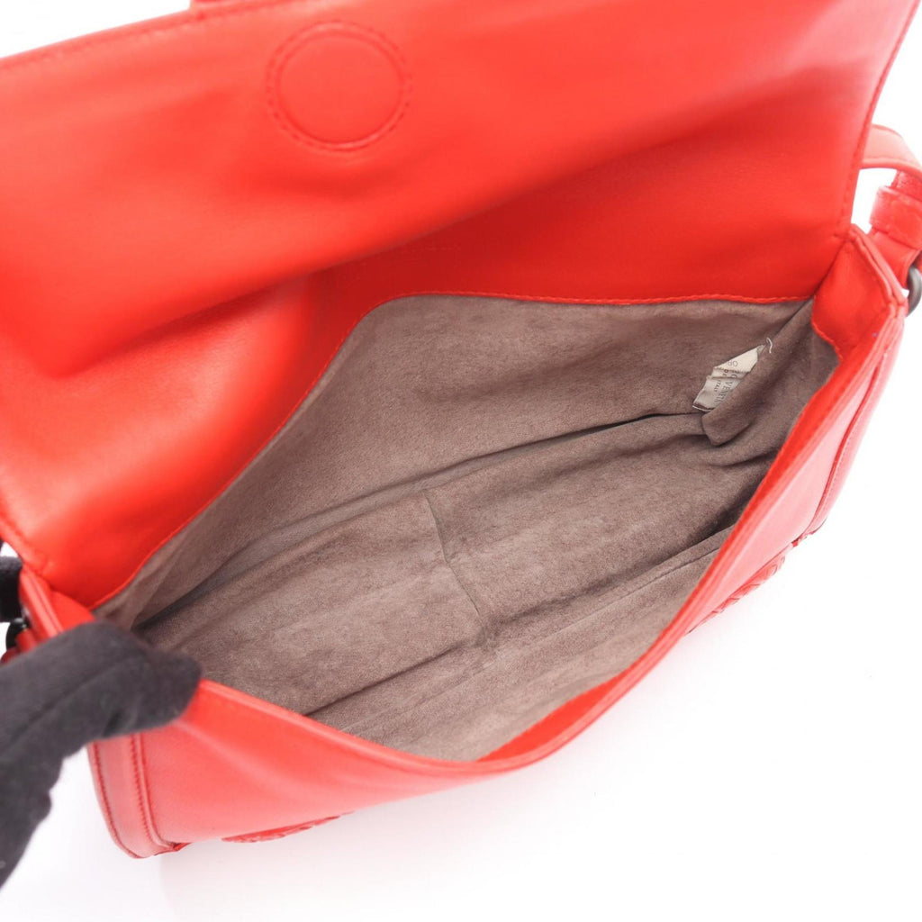 Bottega Veneta Red Color Leather Shoulder Bag