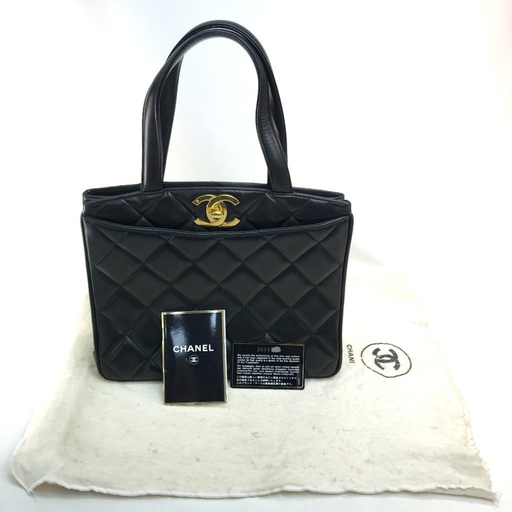 Chanel Black Leather Tote Bag