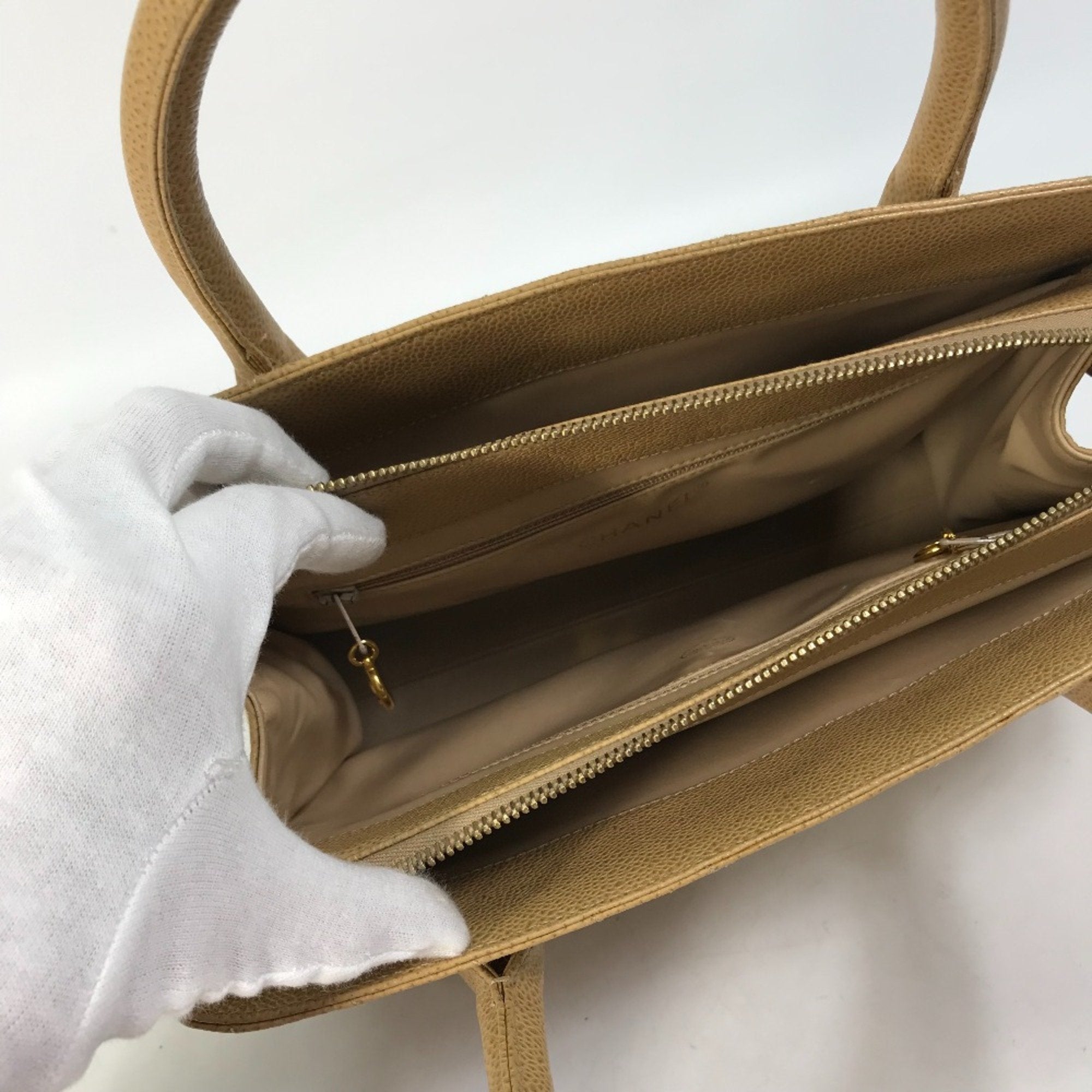 Chanel Beige Leather Handbag