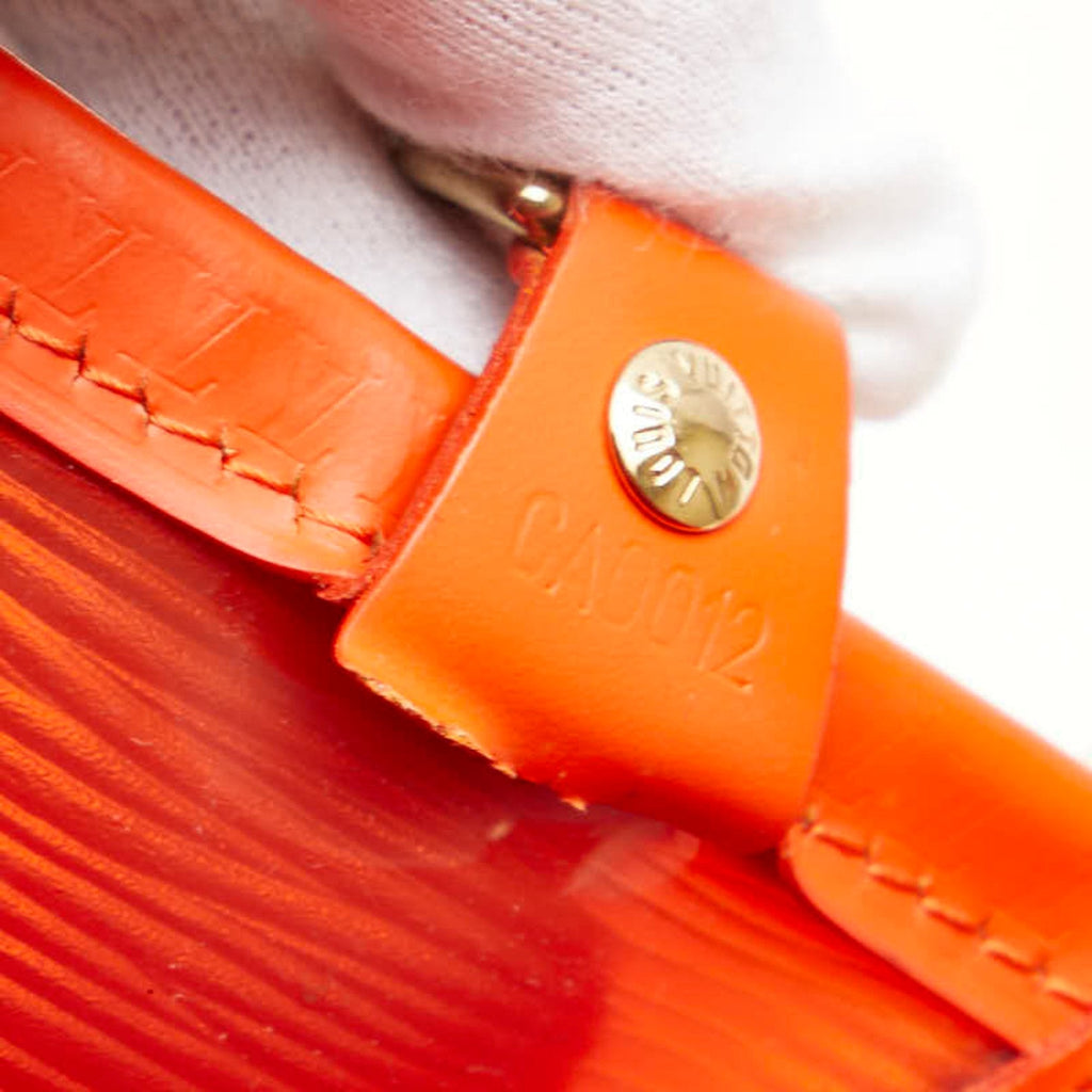 Louis Vuitton Orange Vinyl Leather Handbag