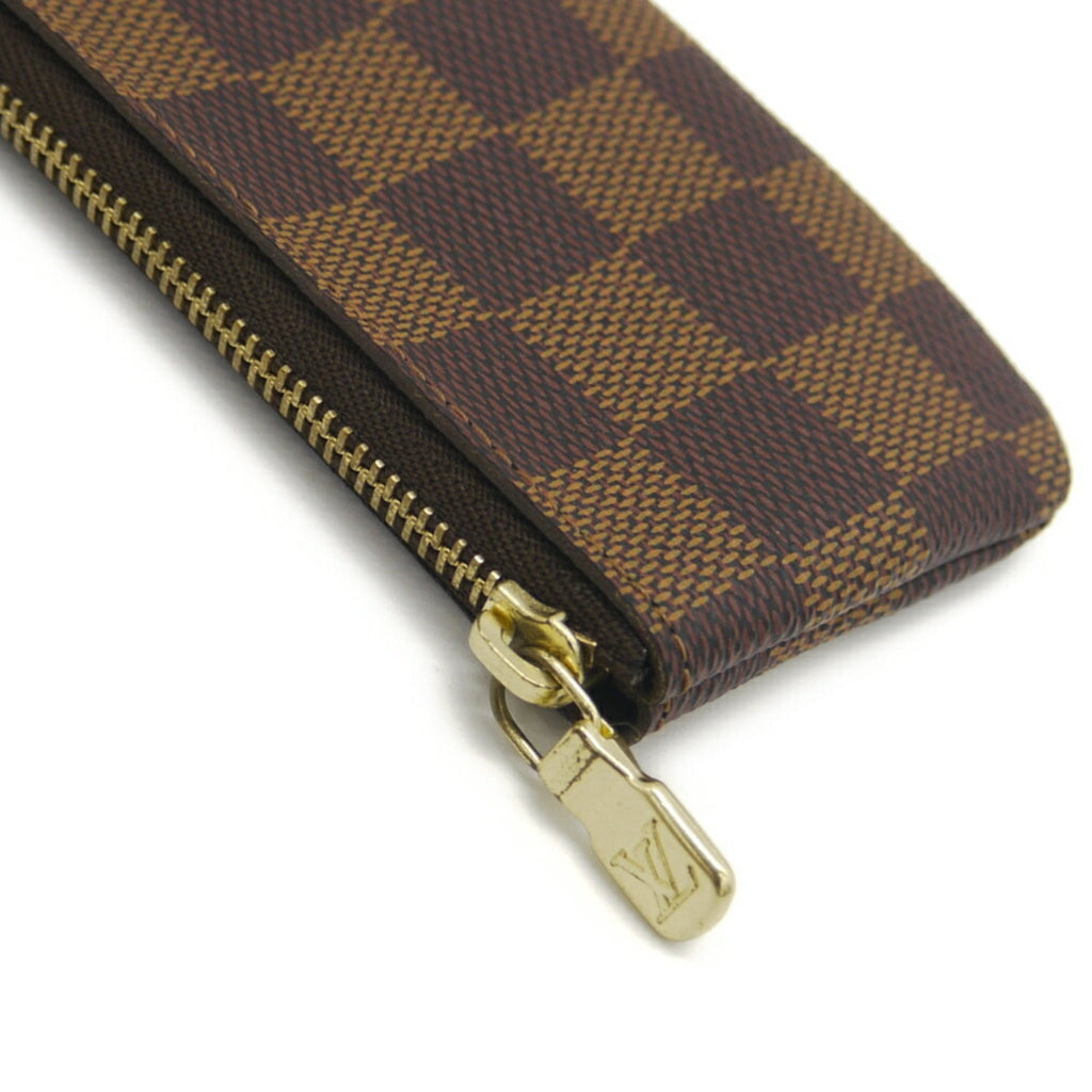 Louis Vuitton Damier Ebene Damier Canvas Leather Coin Purse/Coin Case