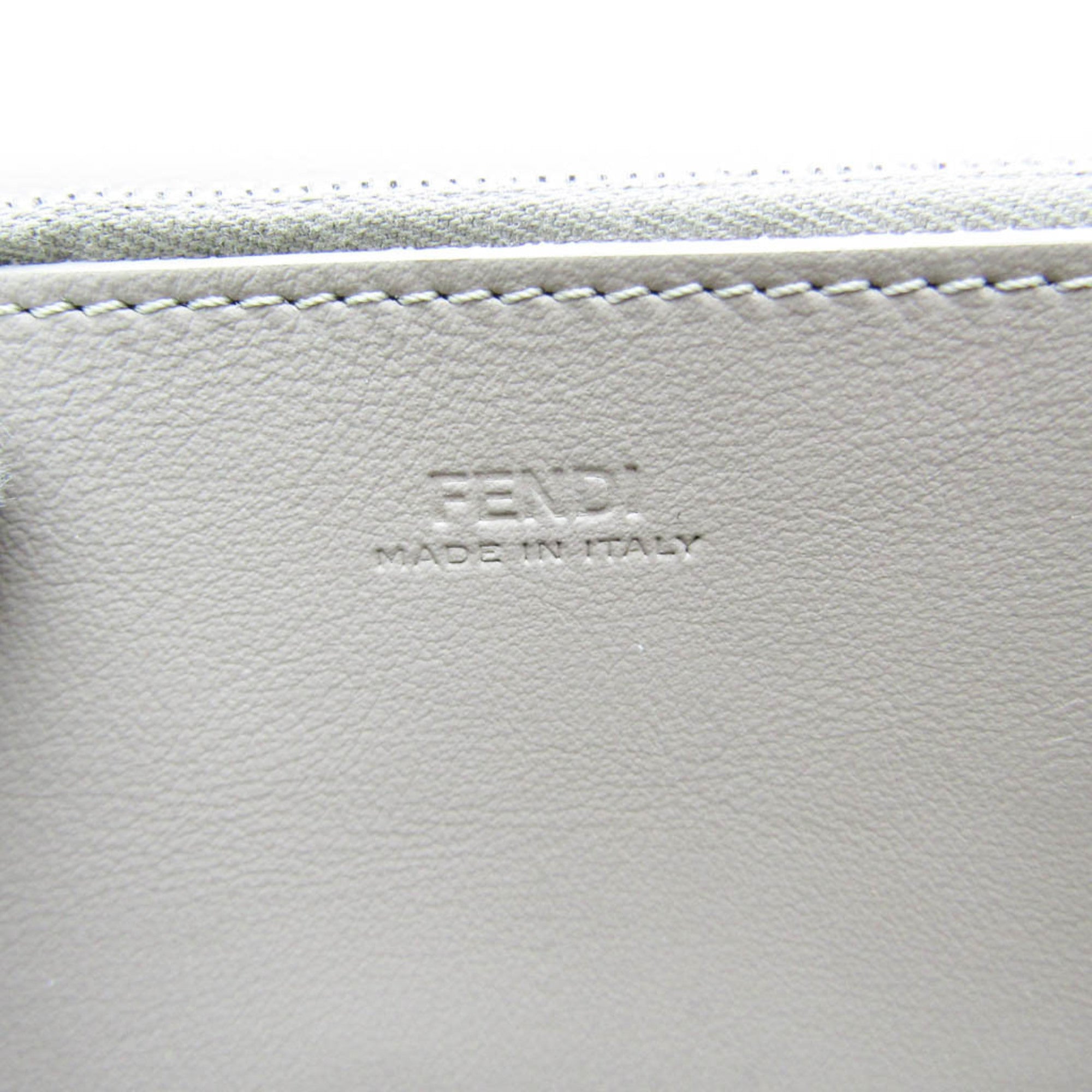 Fendi Beige Leather Long Wallet (Bi-Fold)