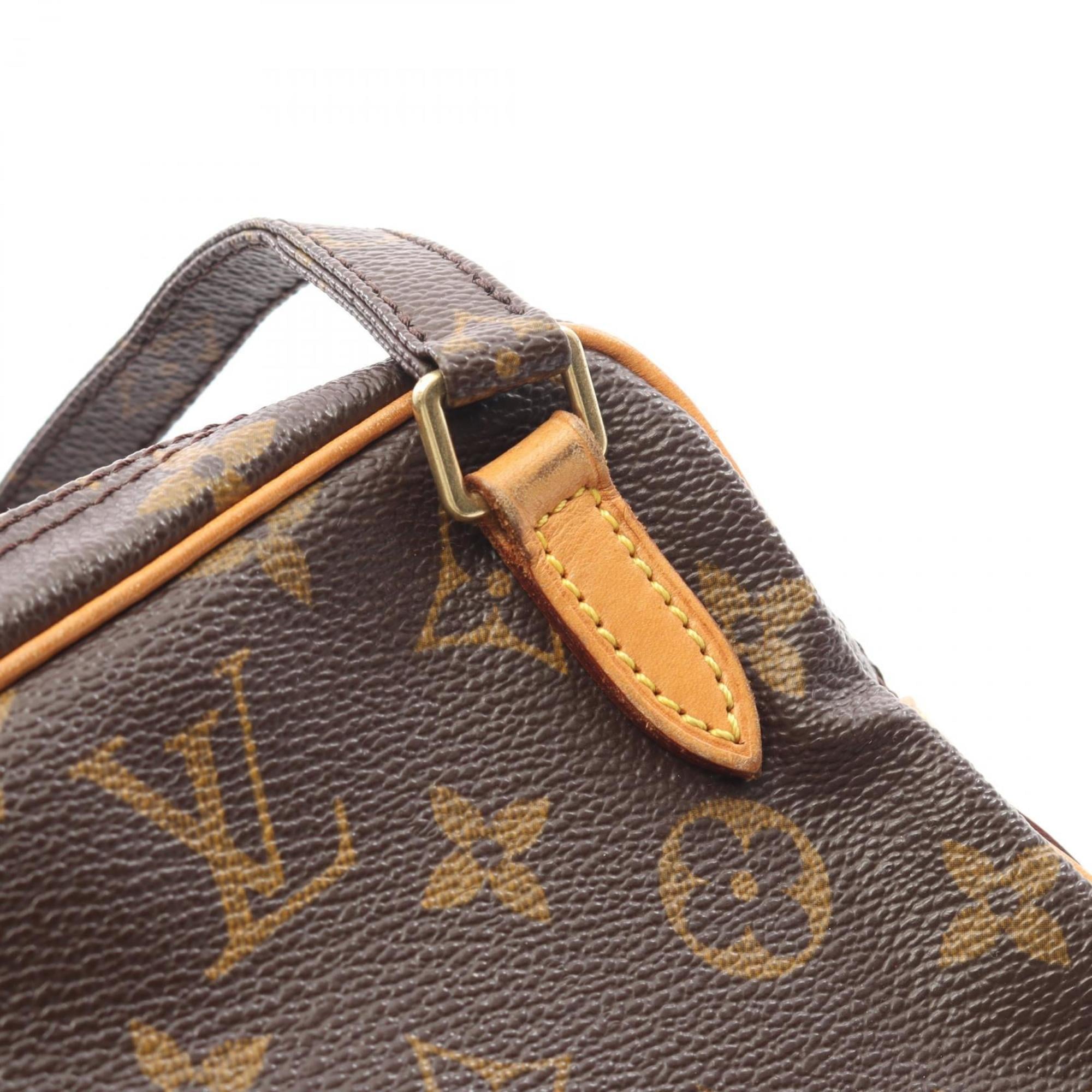 Louis Vuitton Brown Coated Canvas Leather Shoulder Bag