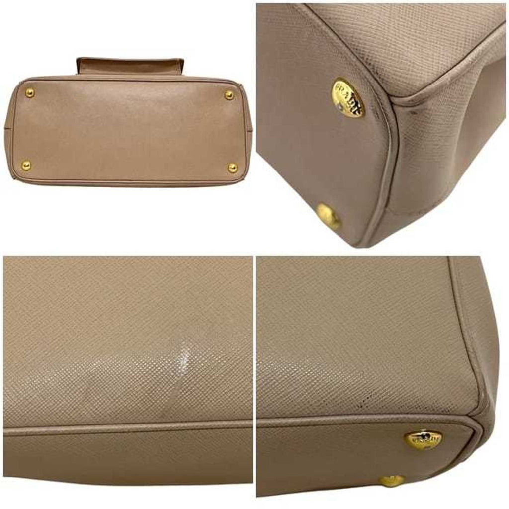 Prada Beige Saffiano Triangle Handbag Shoulder Bag