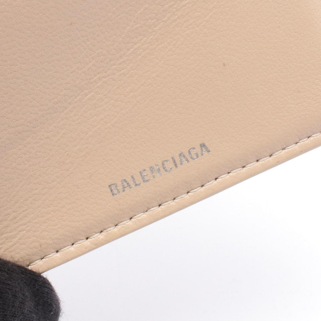 Balenciaga Beige Leather Wallet (Tri-Fold)