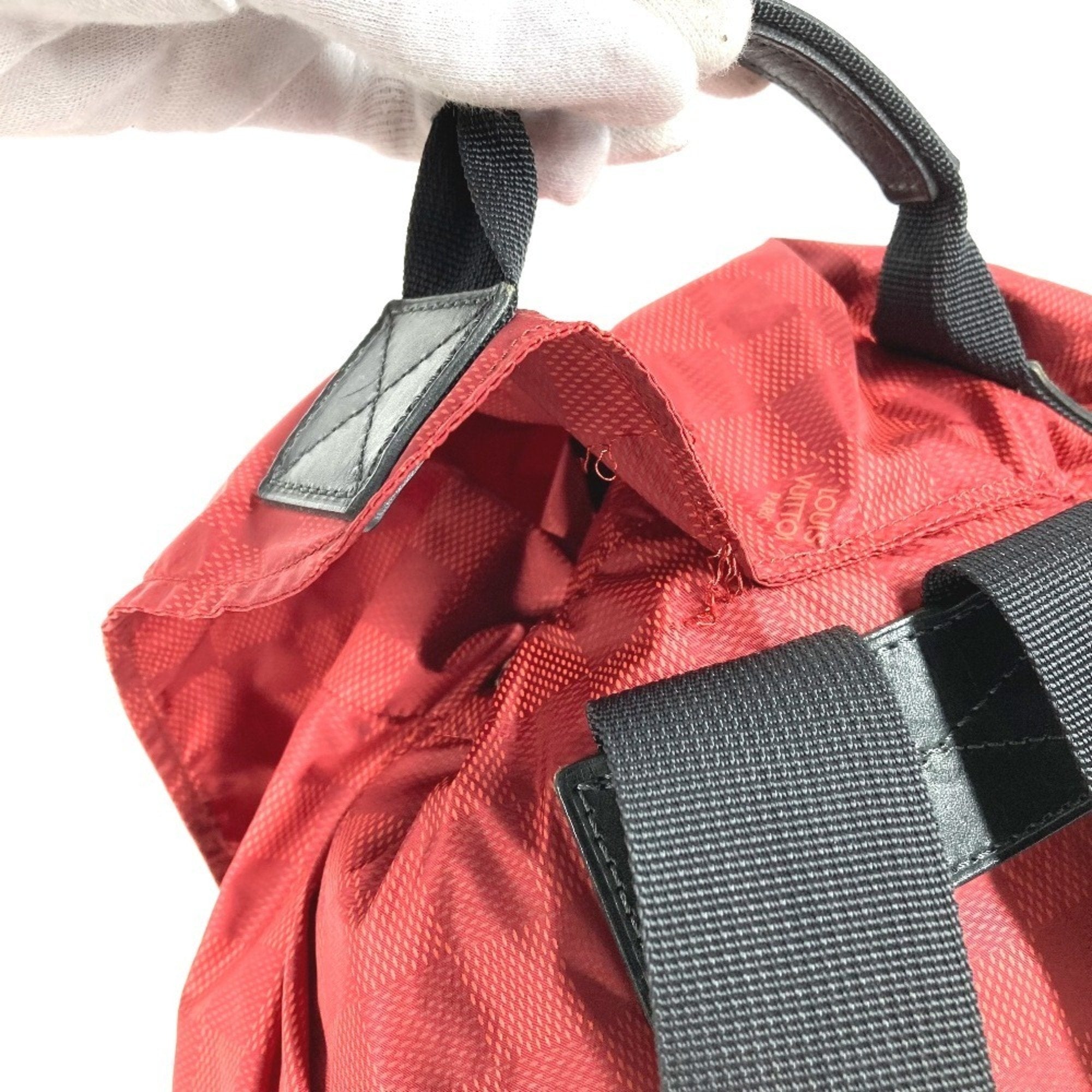 Louis Vuitton Black Red Color Nylon Backpack
