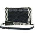 Chanel Boy Chanel Black White Leather Shoulder Bag