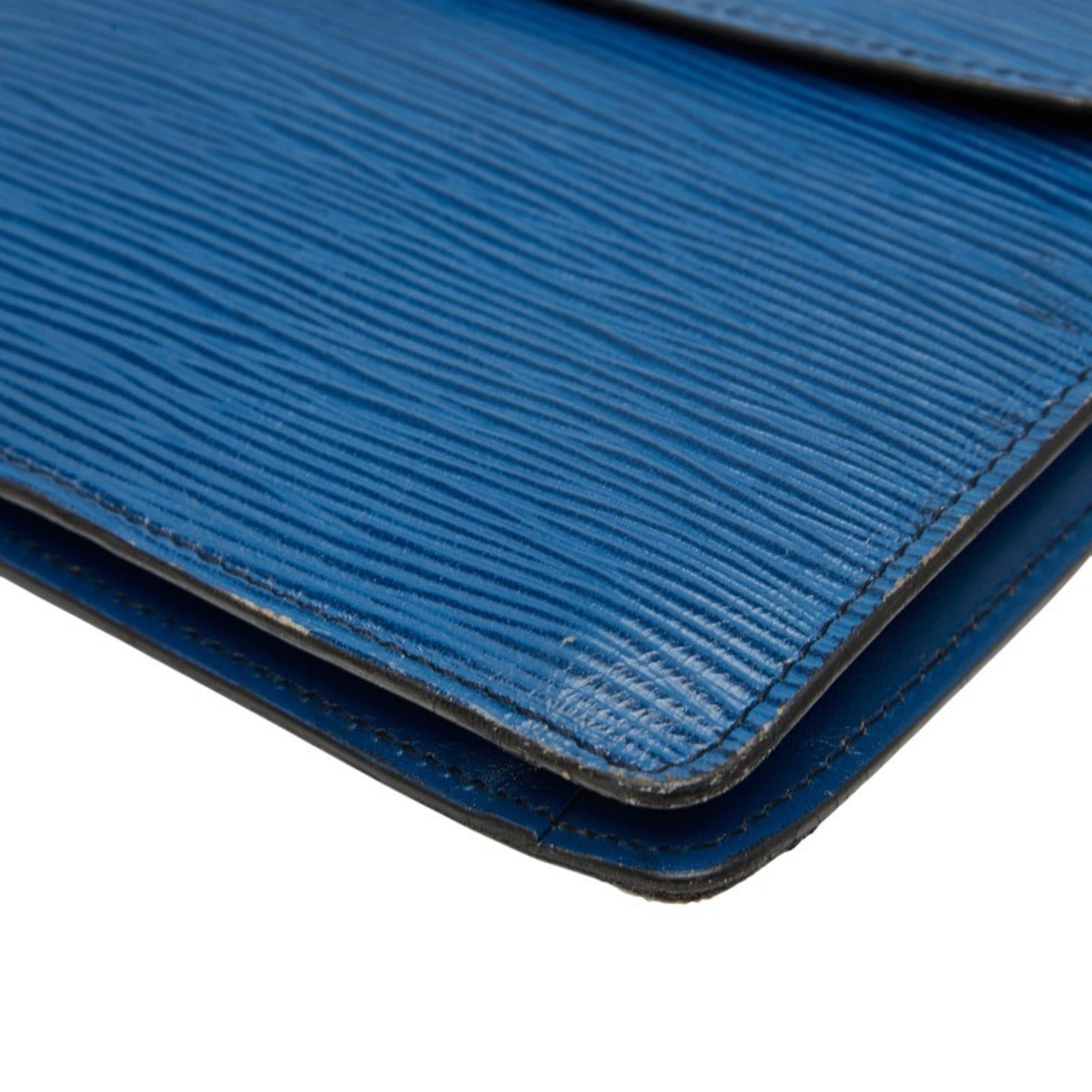Louis Vuitton Epi Toledo Blue Leather Clutch Bag