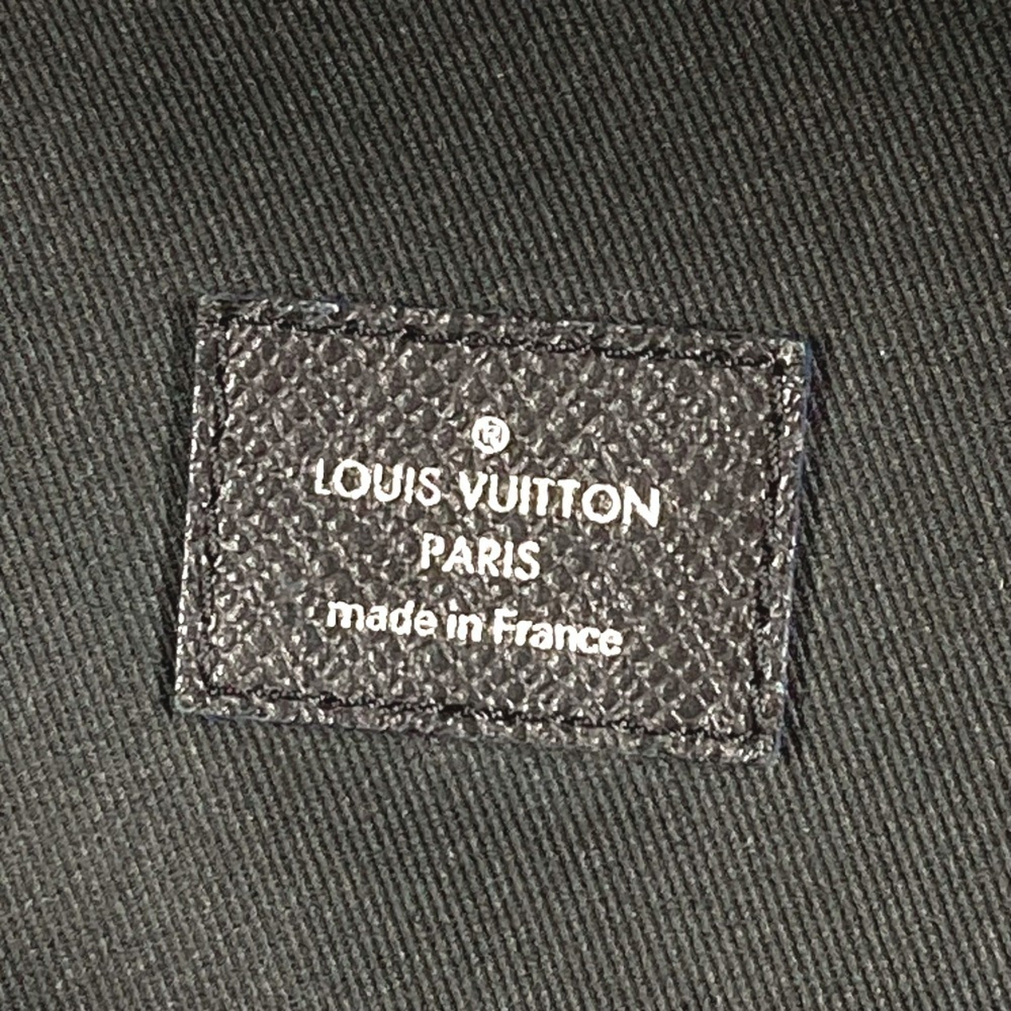 Louis Vuitton Ardoise Bicolor Black Blue Taiga Leather Backpack