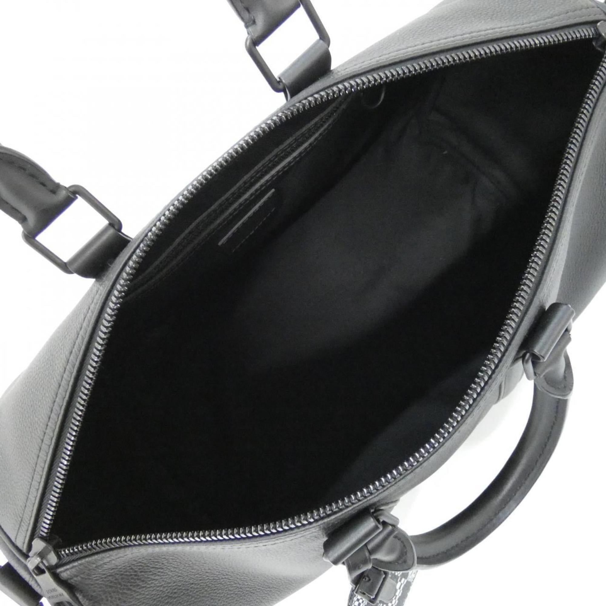 Louis Vuitton Black Leather Boston Bag