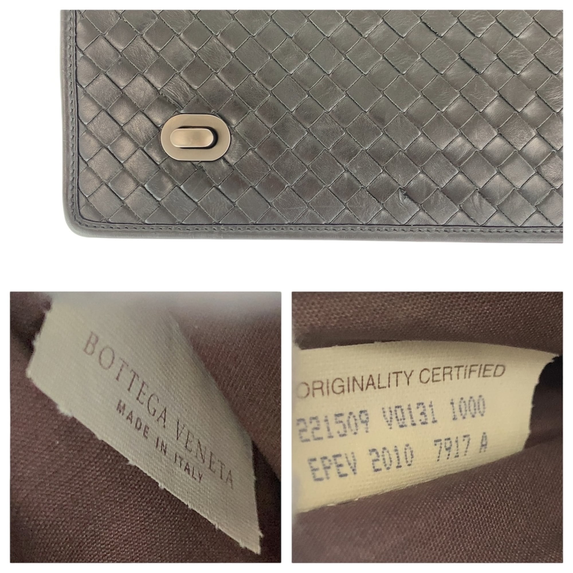 Bottega Veneta Intrecciato Black Leather Briefcase