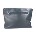 Louis Vuitton Black Leather Clutch Bag Pochette Pouch