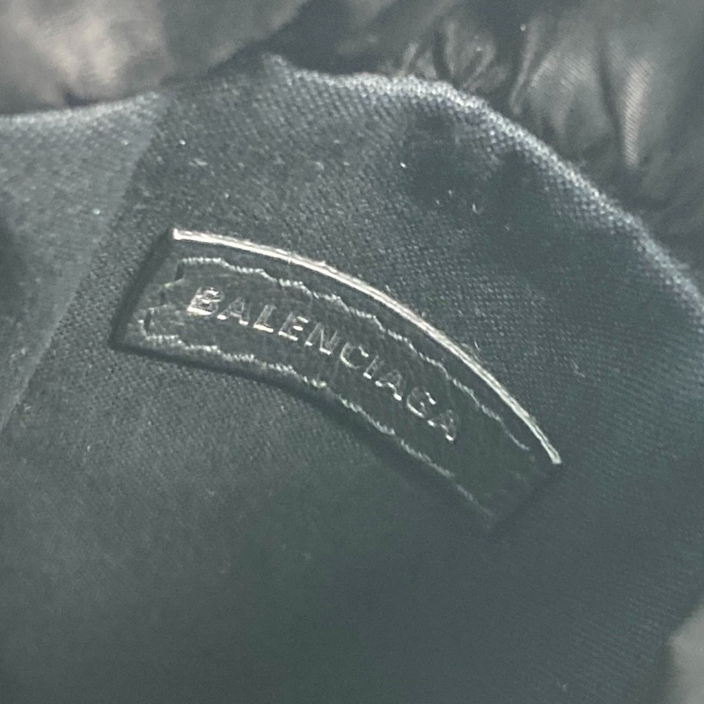 Balenciaga Black White Nylon Leather Pochette Shoulder