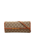 Gucci Beige Brown Gg Canvas Leather Shoulder Bag (Pre-Owned)