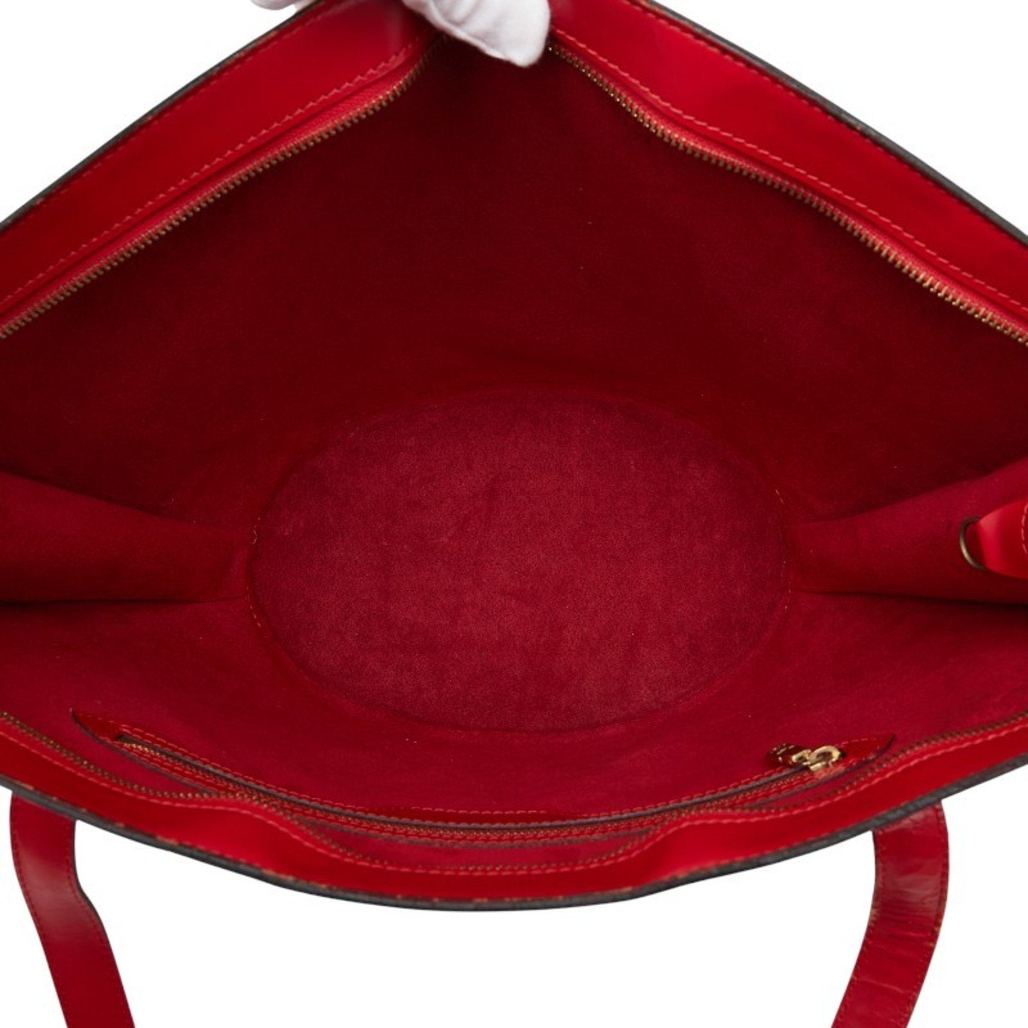 Louis Vuitton Castilian Red Leather Shoulder Bag Tote Bag