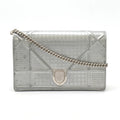 Christian Dior Silver Patent Leather Clutch Bag Pochette (Pre-Owned)