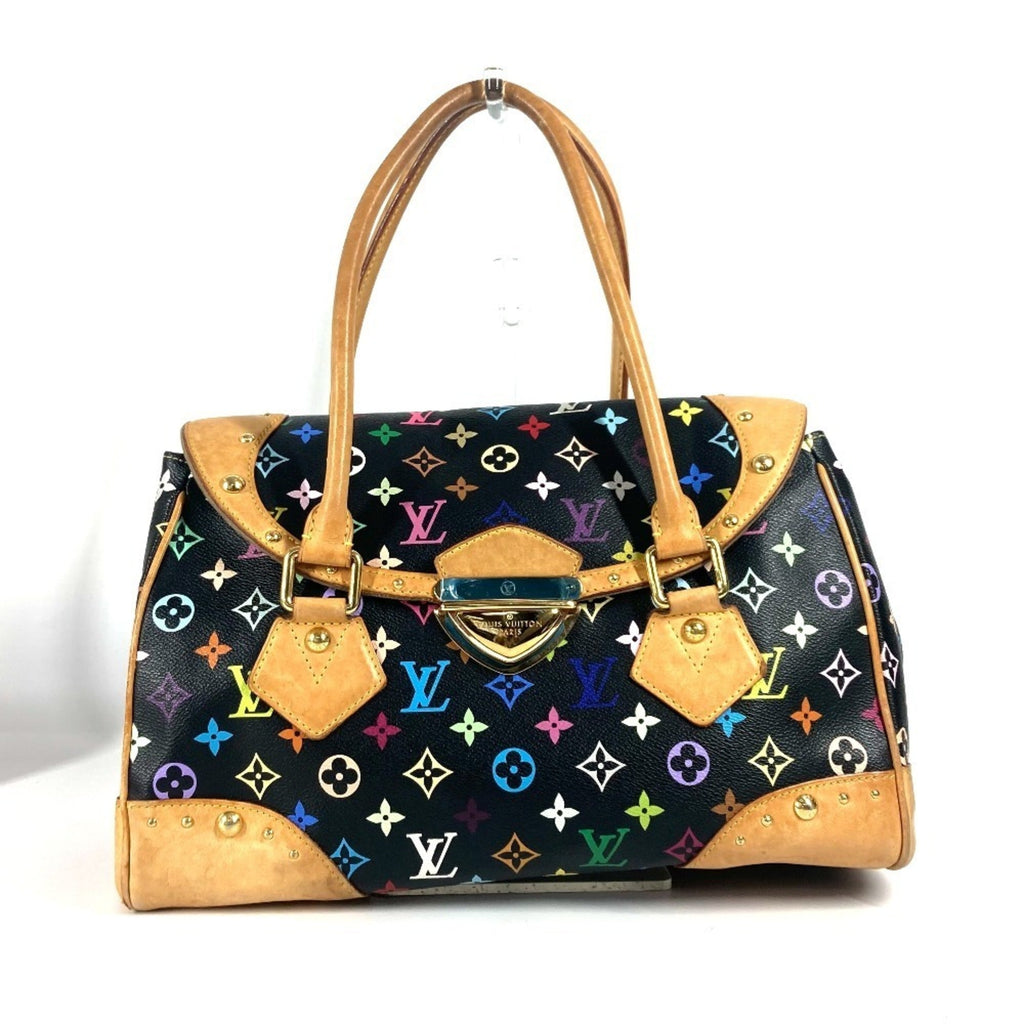 Louis Vuitton Black Multi-Color Noir Monogram Multicolore Canvas Handbag Shoulder Bag Tote Bag