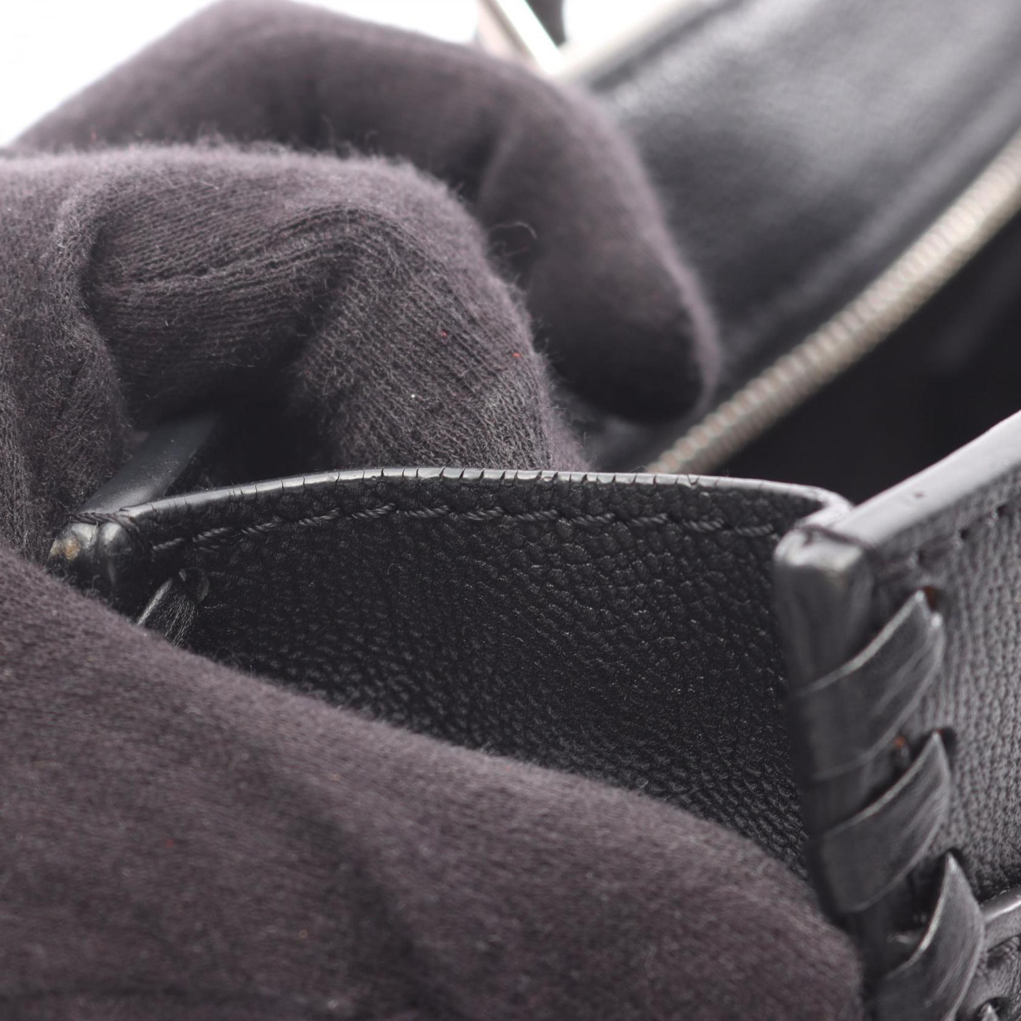 Louis Vuitton Black Leather Tote Bag