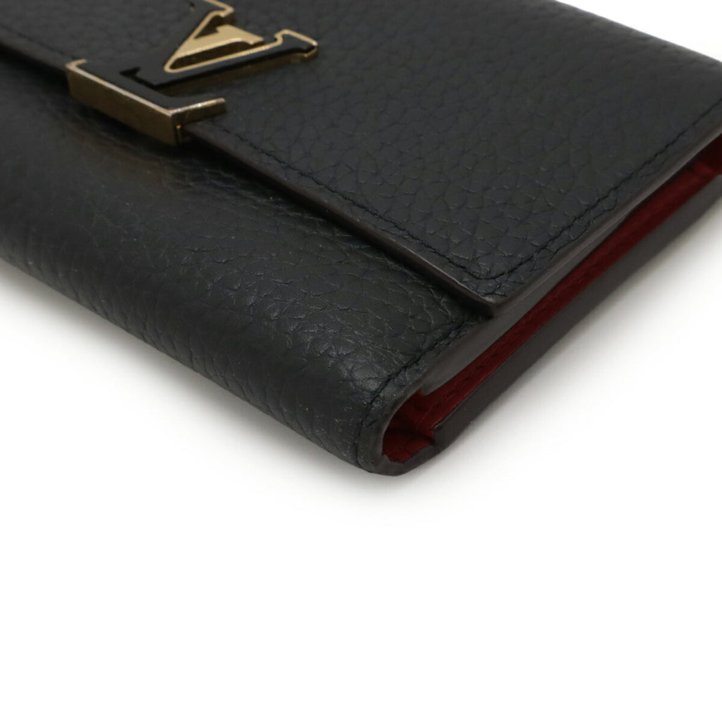 Louis Vuitton Hot Pink Noir Leather Wallet (Tri-Fold)