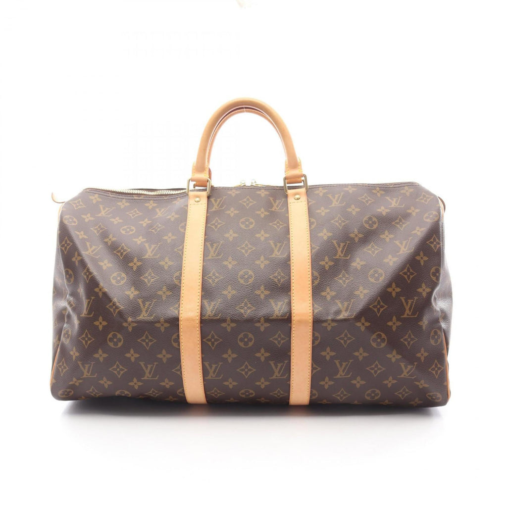 Louis Vuitton Brown Coated Canvas Pvc Monogram Leather Boston Bag