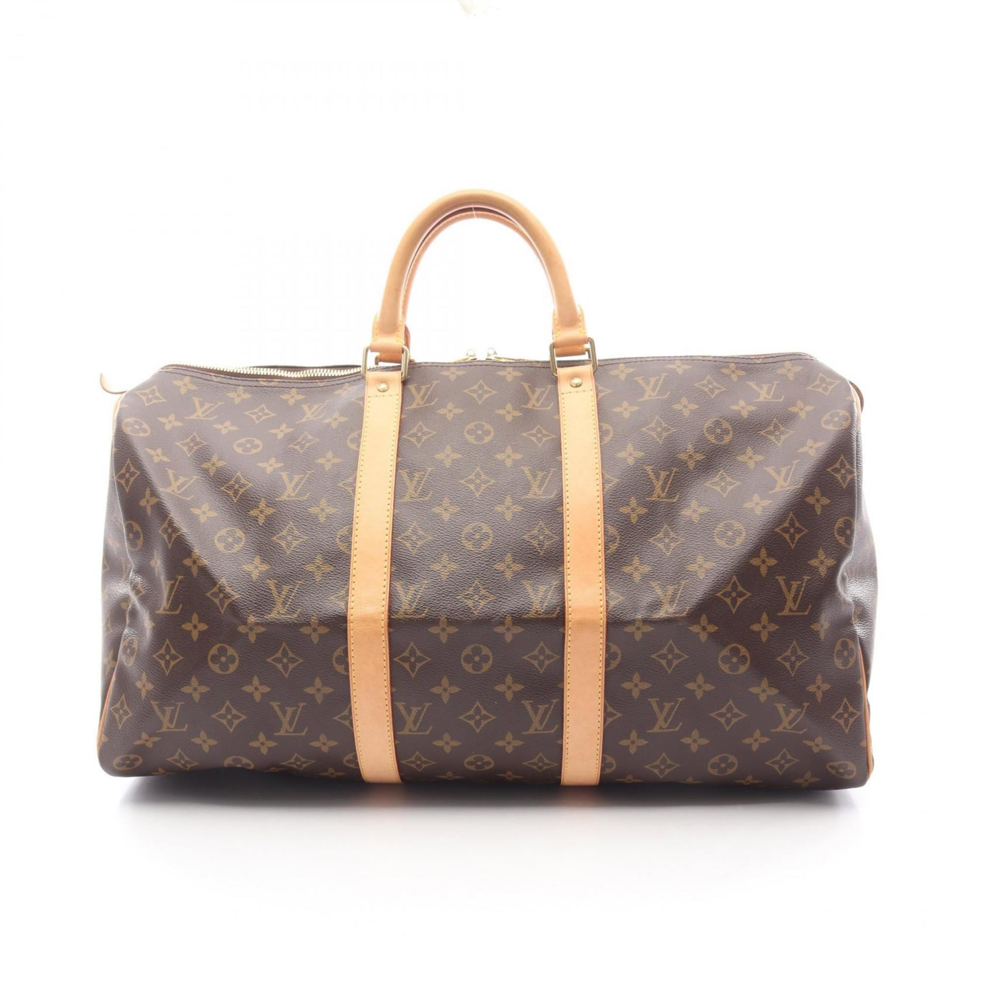 Louis Vuitton Brown Coated Canvas Pvc Monogram Leather Boston Bag