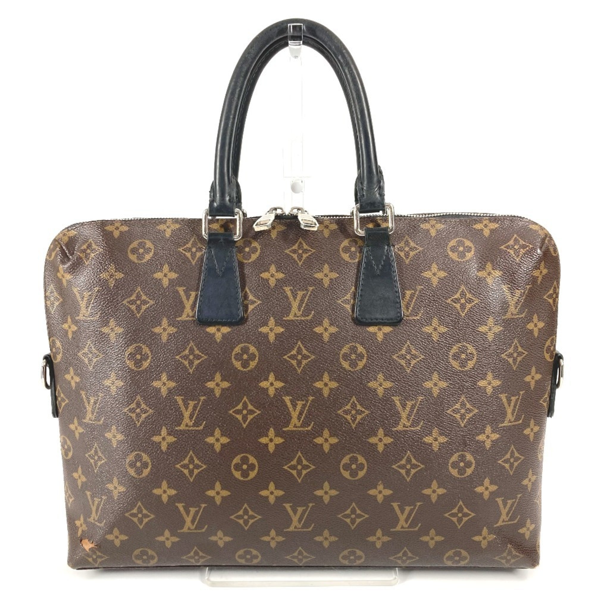 Louis Vuitton Black Brown Monogram Canvas Handbag