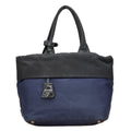 Prada Navy Black Nylon Handbag Tote Bag