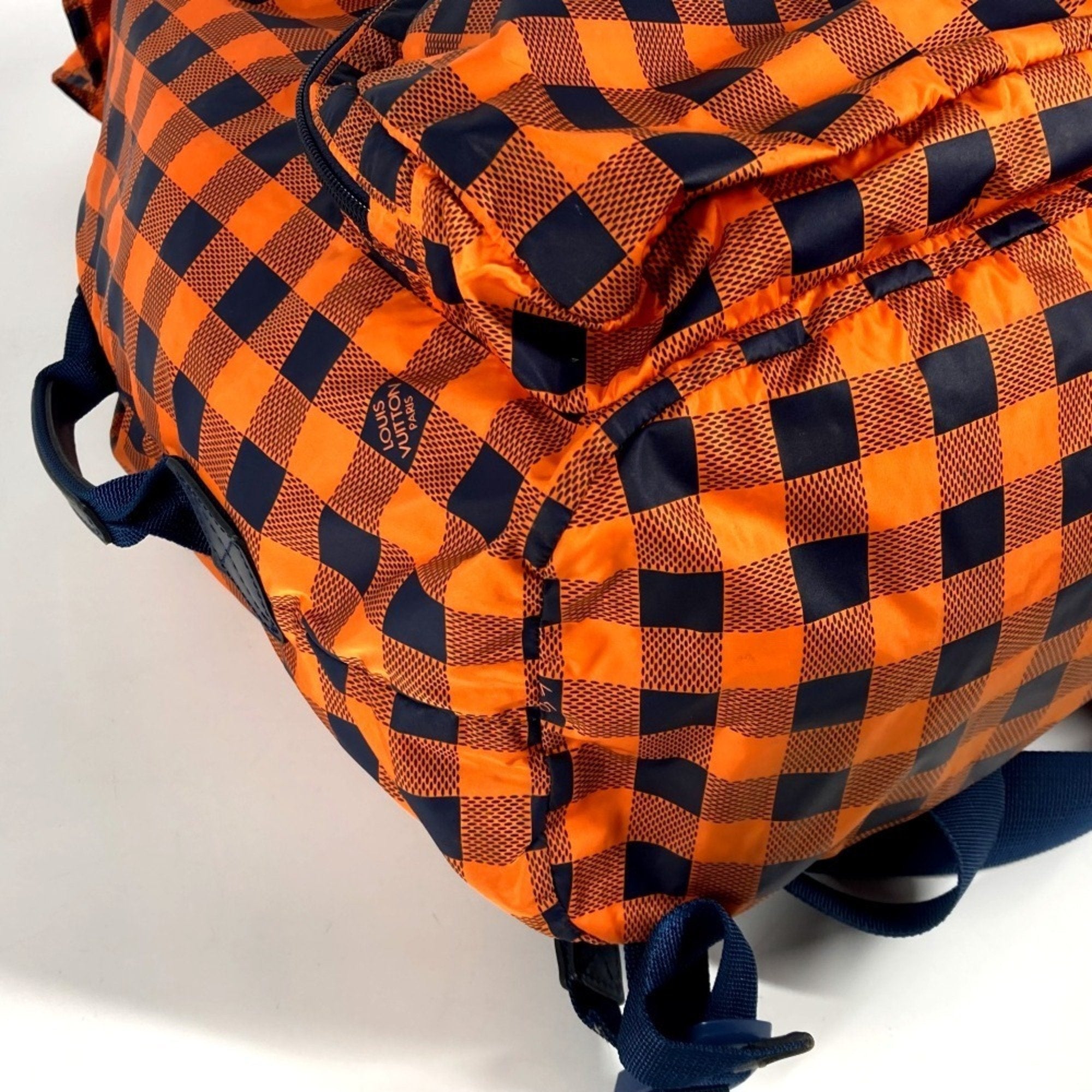 Louis Vuitton Damier Canvas Navy Orange Nylon Backpack