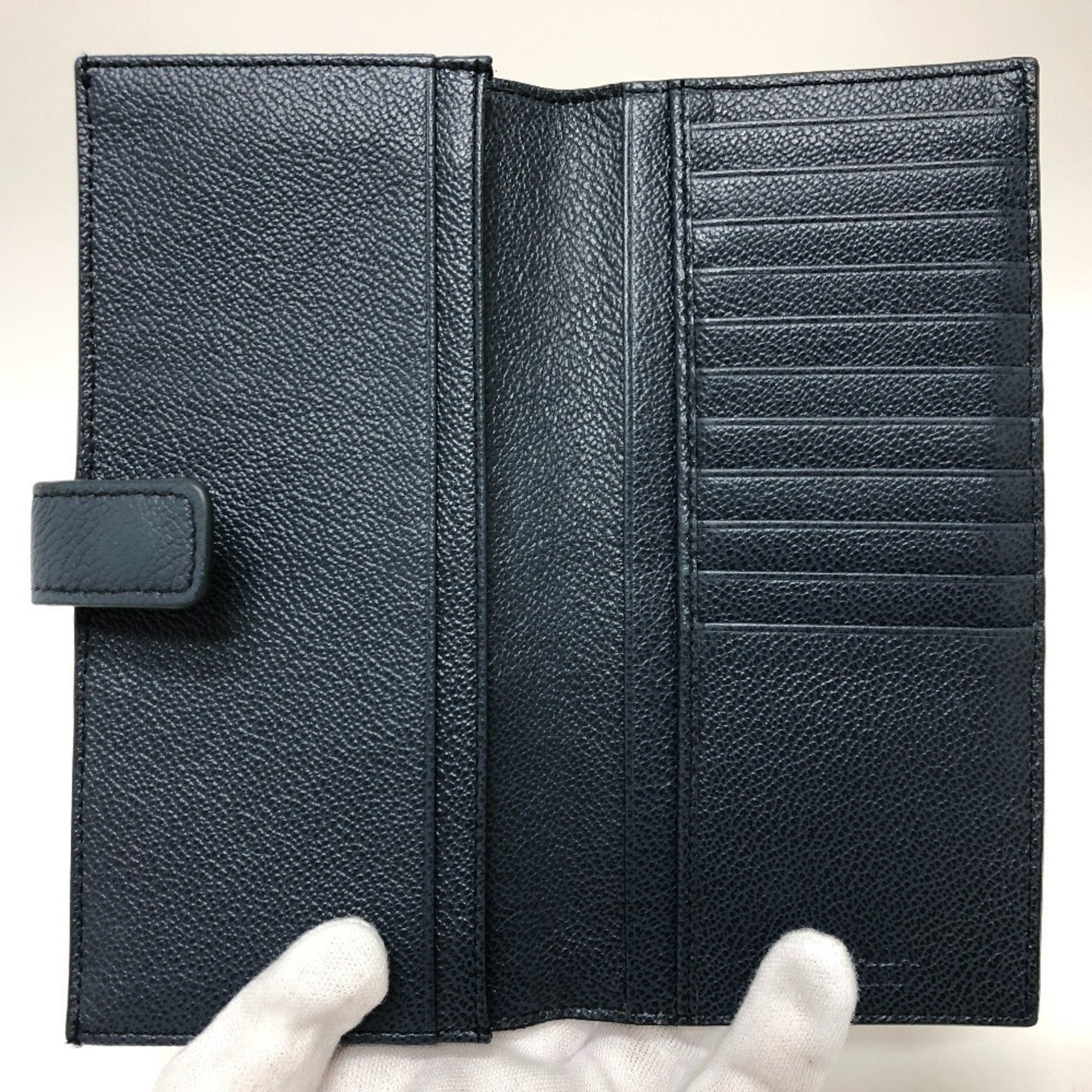 Prada Blue Leather Long Wallet (Bi-Fold)