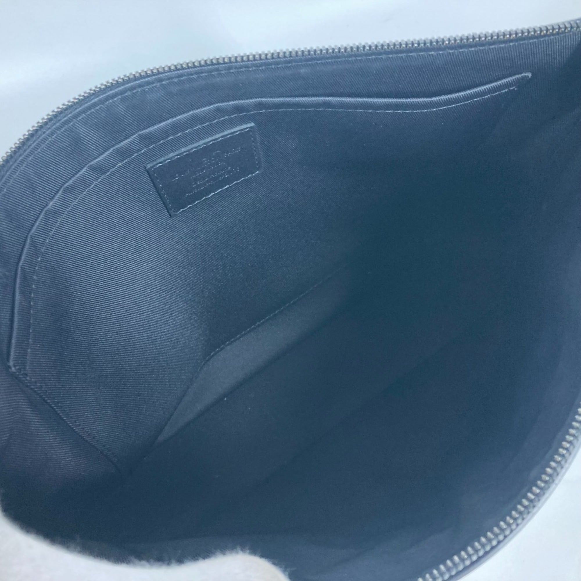 Louis Vuitton Black Leather Clutch Bag Pochette Pouch