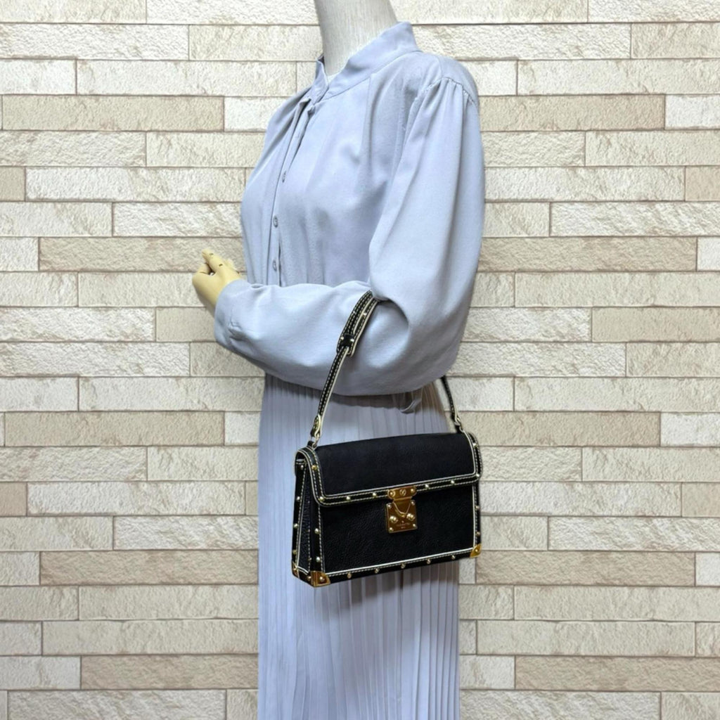 Louis Vuitton Black Leather Shoulder Bag