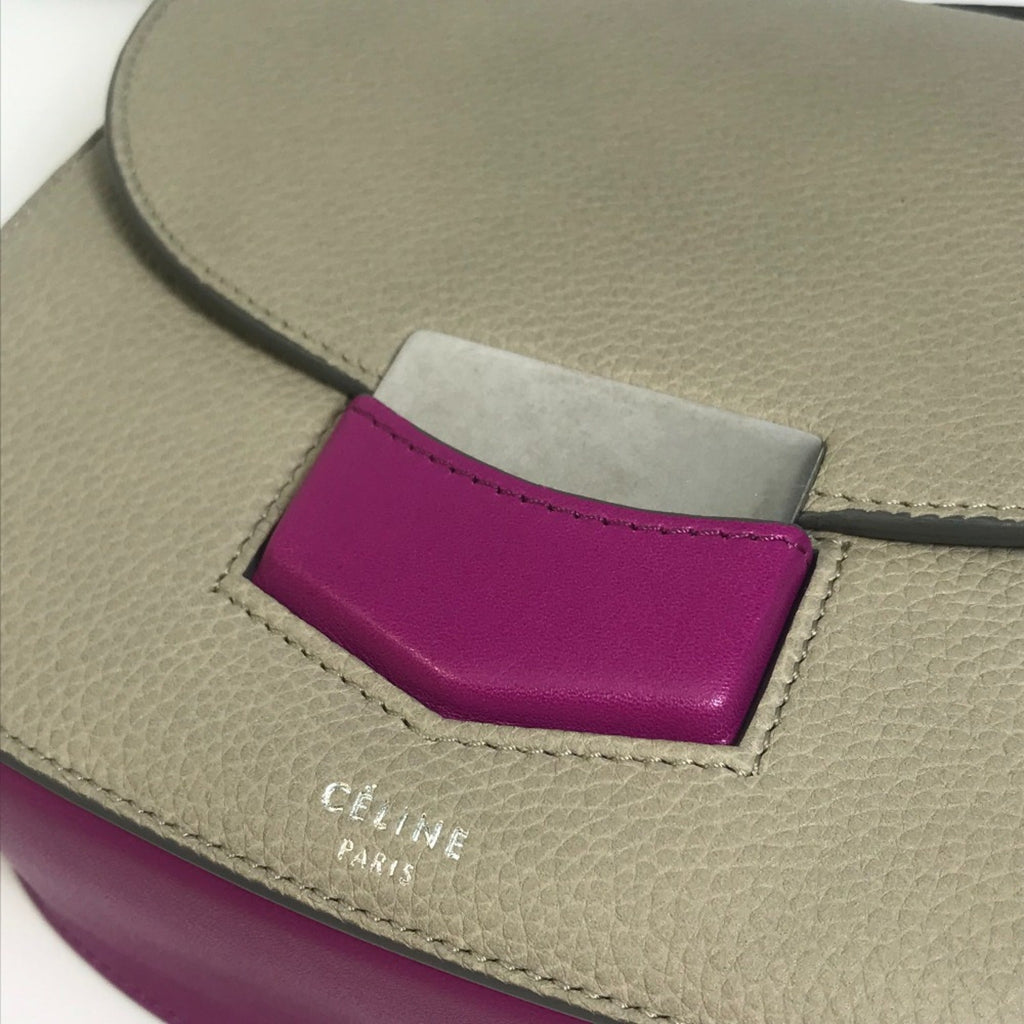 Celine Gray Leather Shoulder Bag